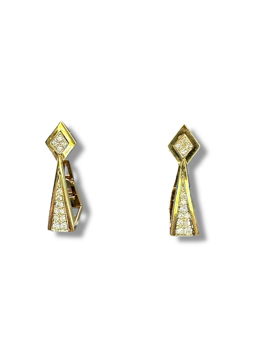 14k Diamond Drop/ Hoop Earrings