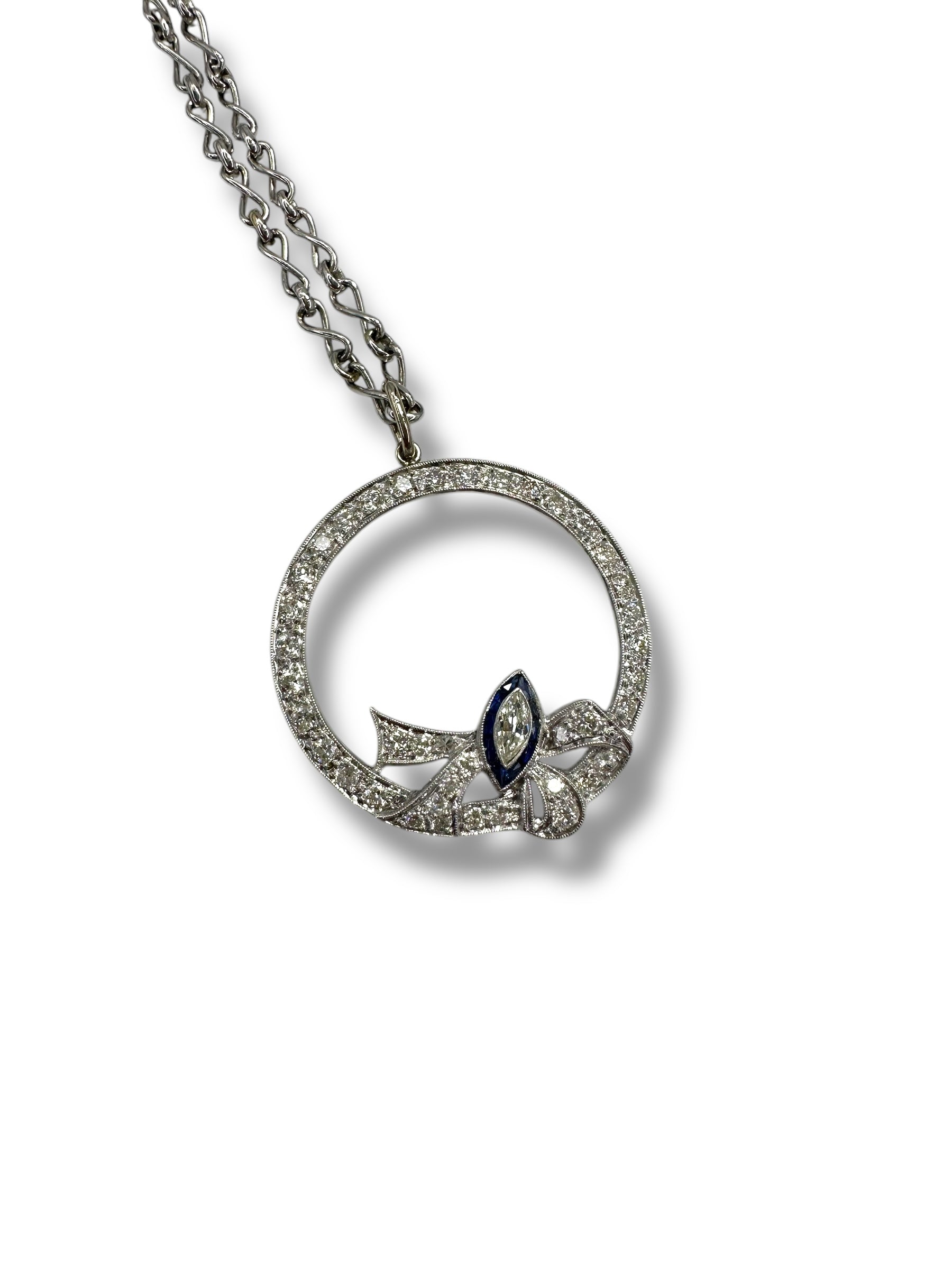 Platinum Diamond Wreath Pendant