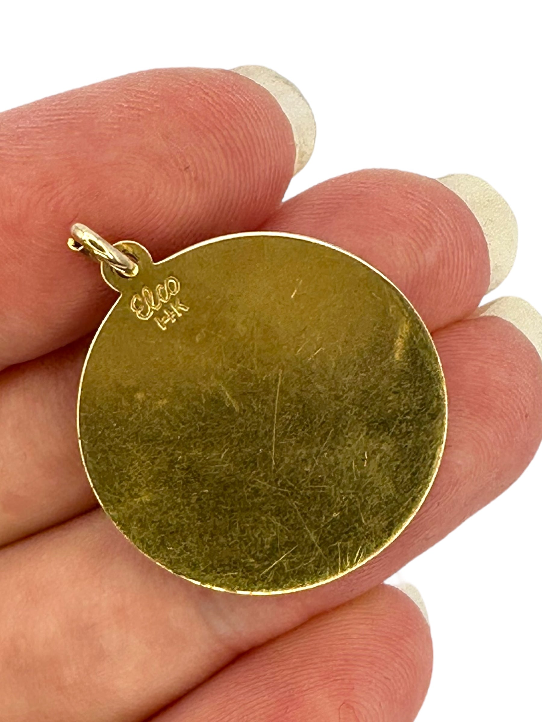 14k Enamel Nautical Flag Pendant