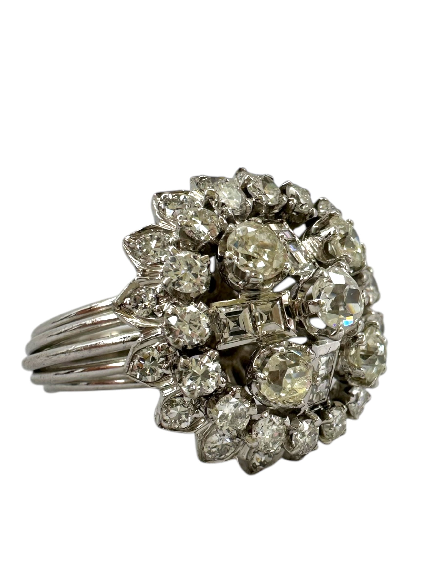 18k Diamond Cross Cluster Ring