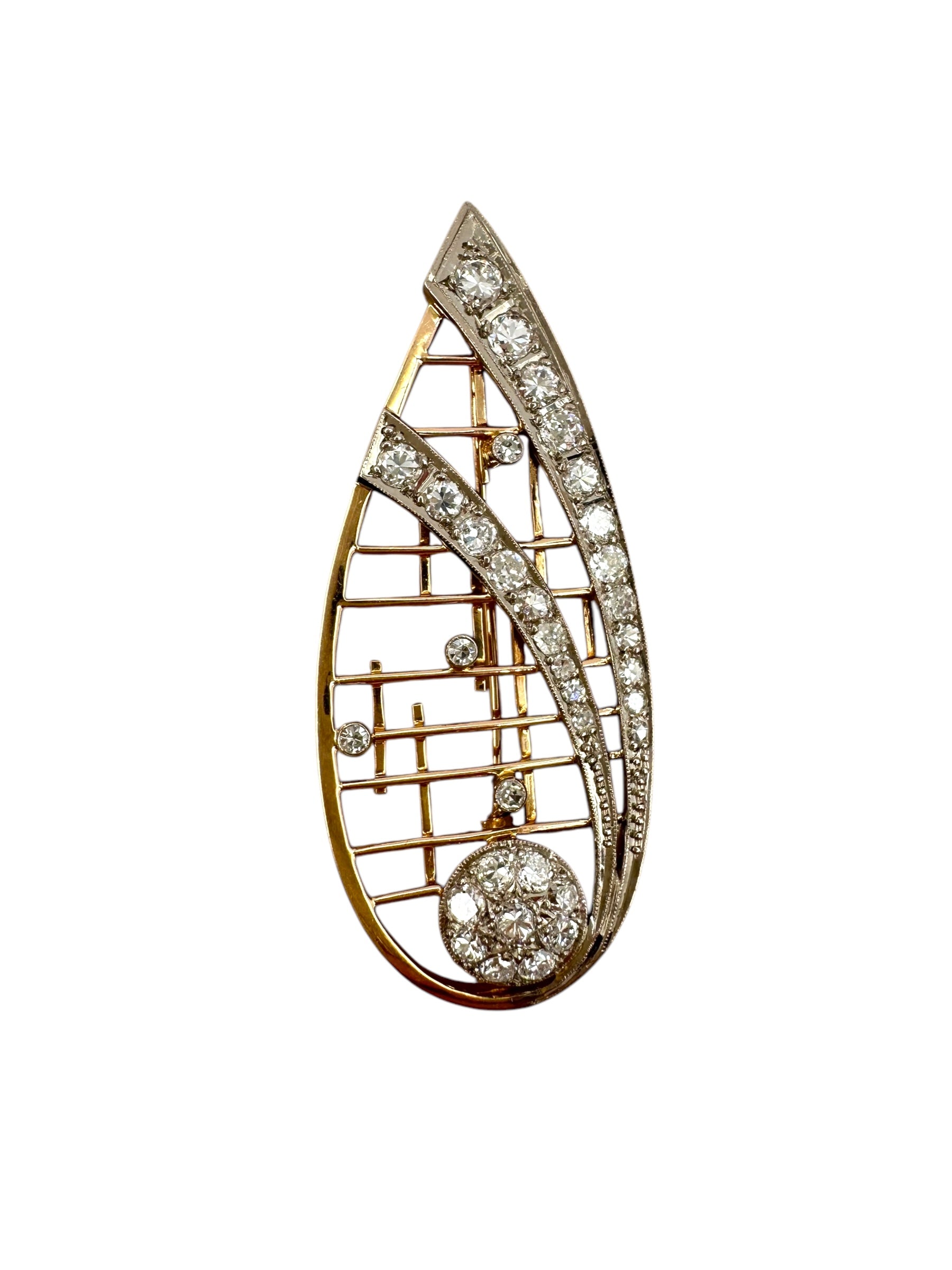14k USSR Celestial Brooch