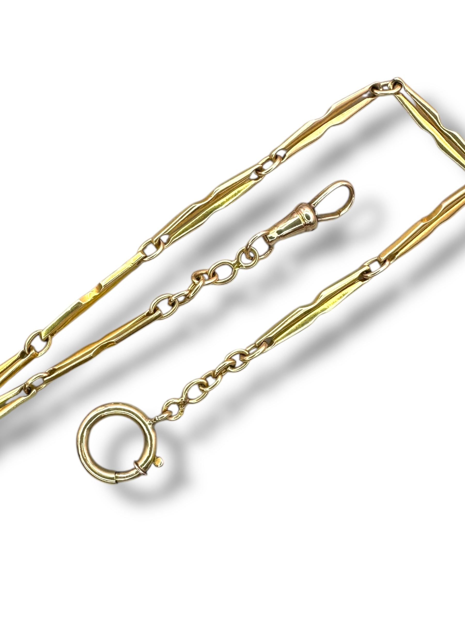 18k Bar Link Watch Chain