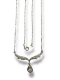 14k Diamond Wing Shaped Pendant Necklace