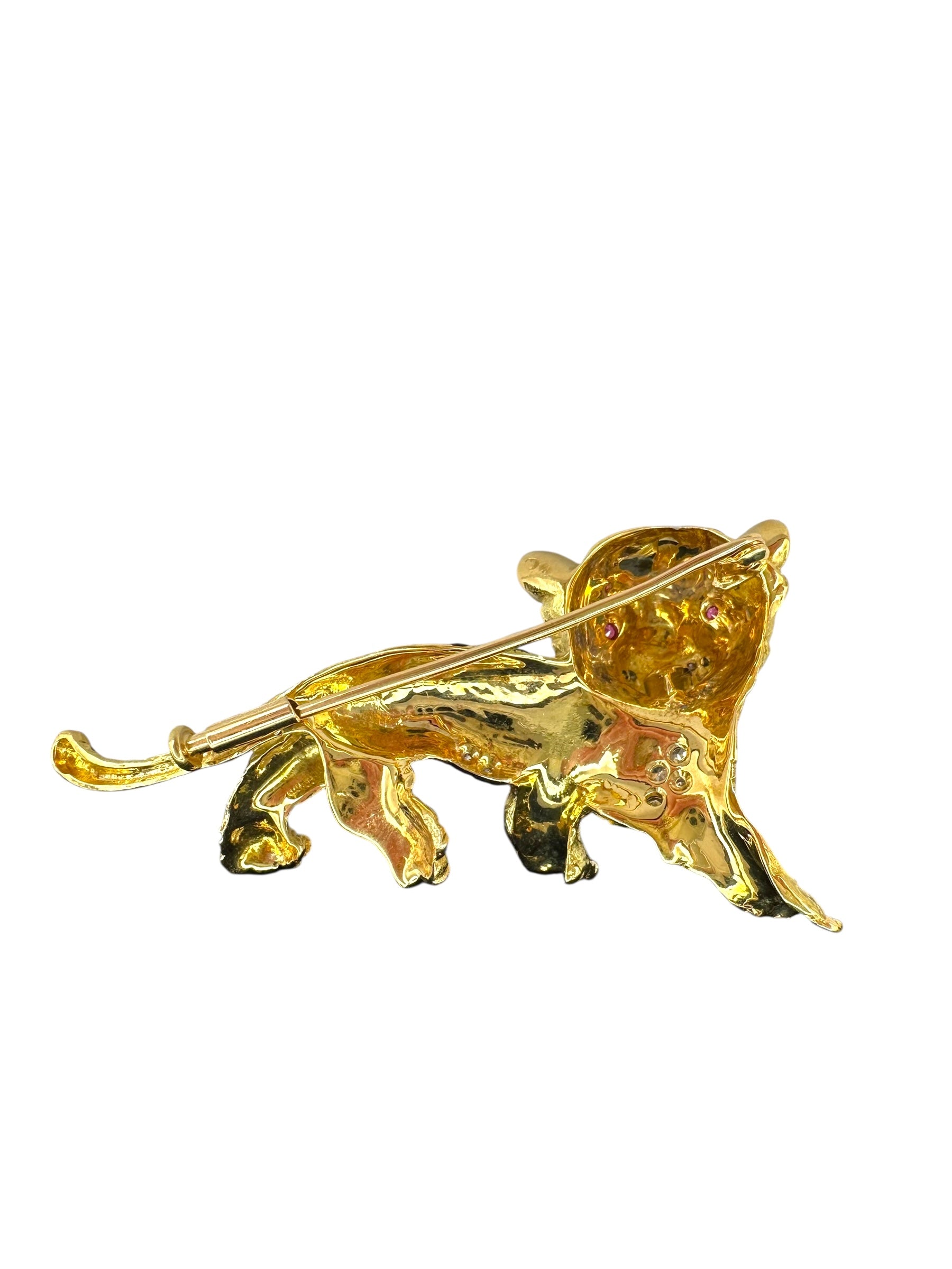 18k Diamond Cheetah Brooch