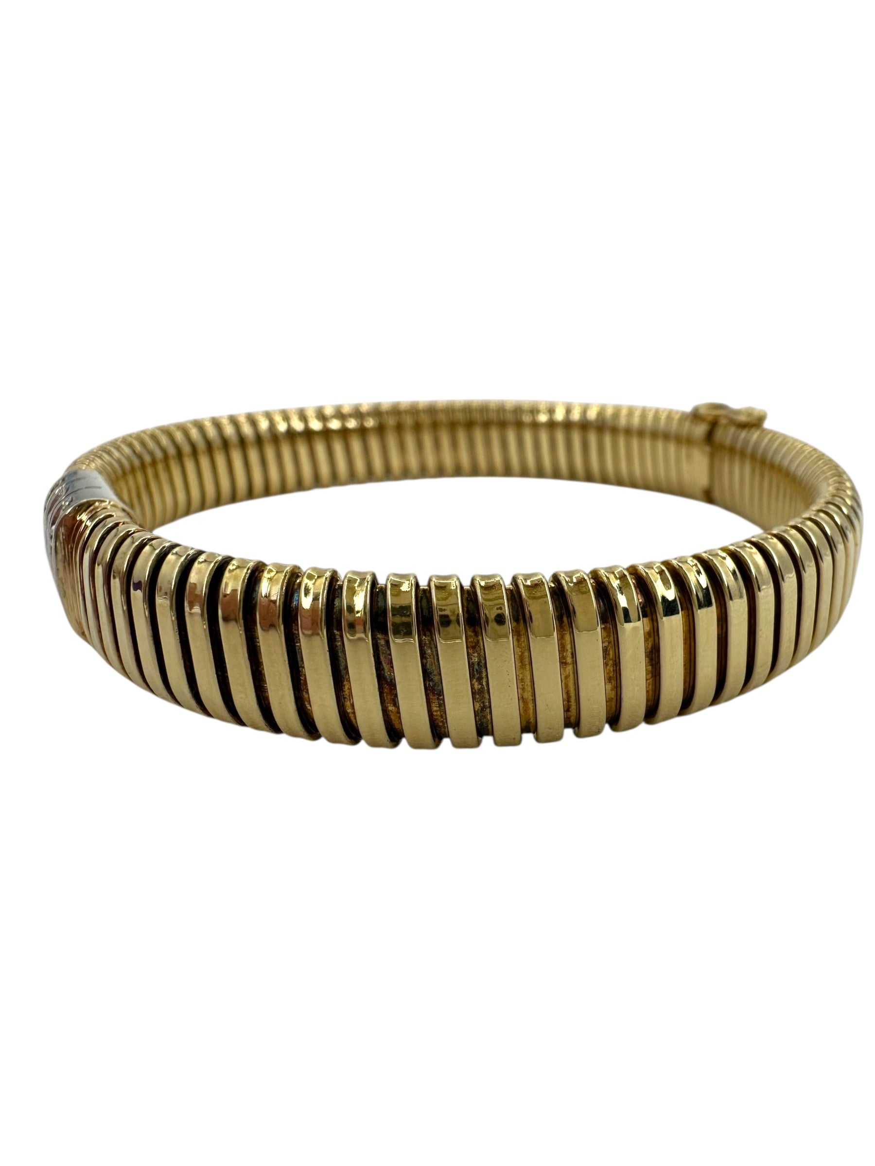 14k Diamond Station Tubogas Bracelet