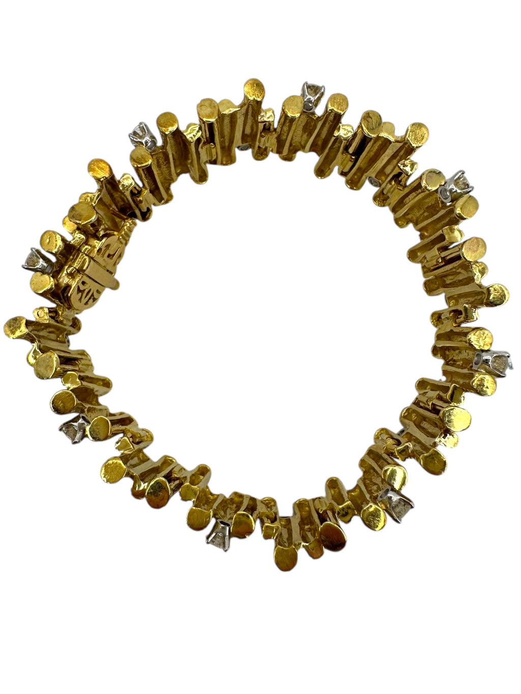 18k Textured Diamond Bracelet