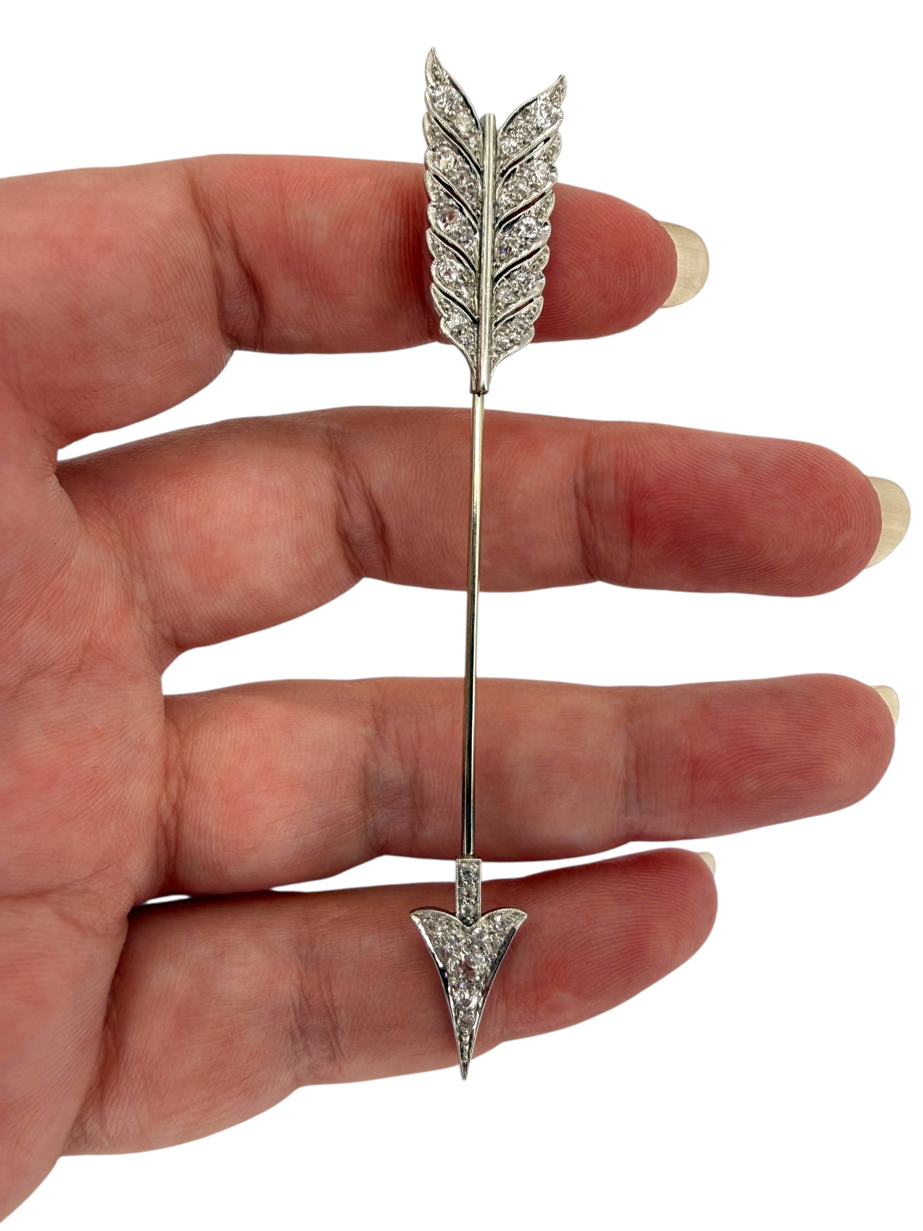 Platinum/18k Art Deco Arrow Brooch