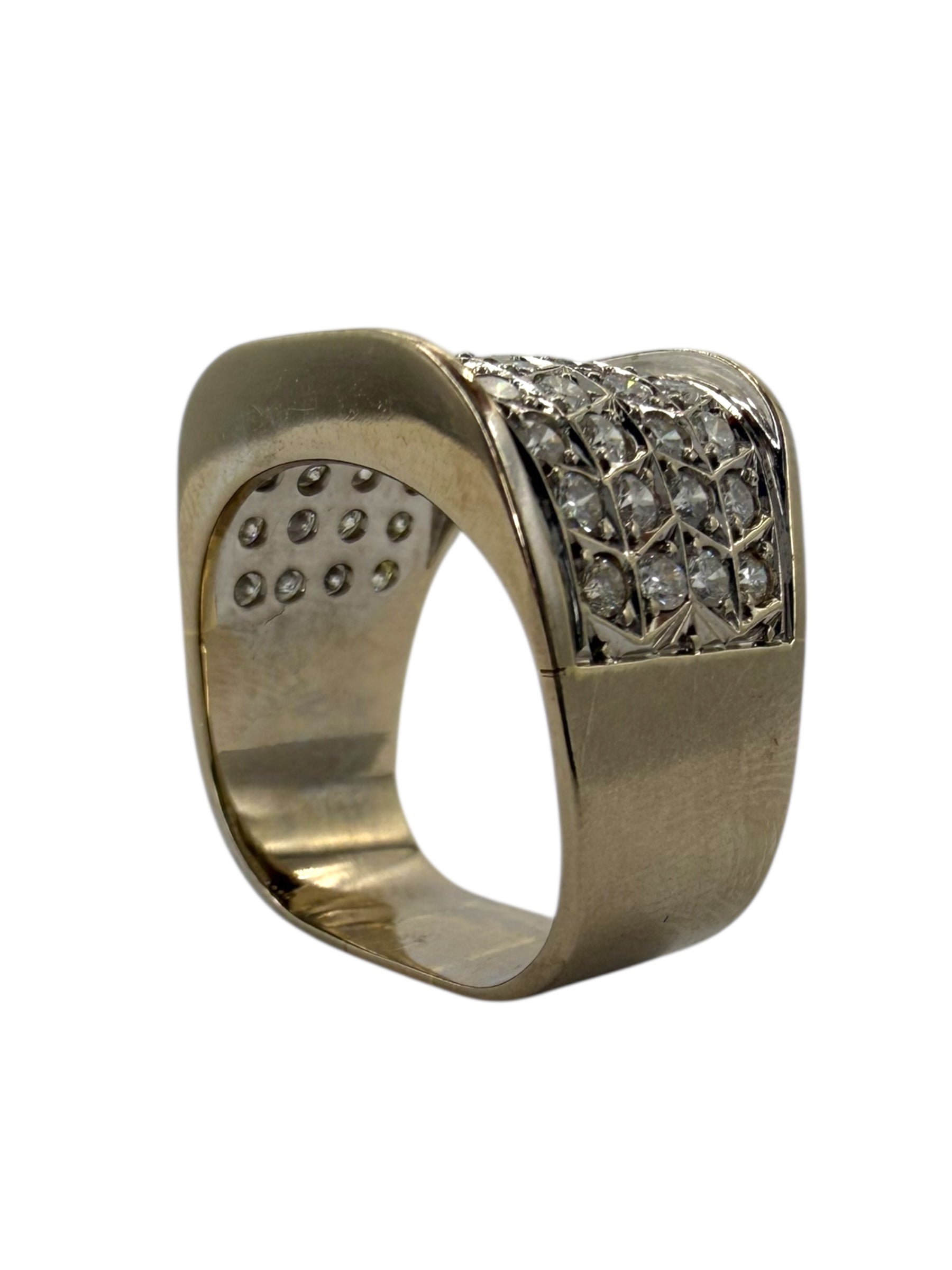 15k Diamond Geometric Ring