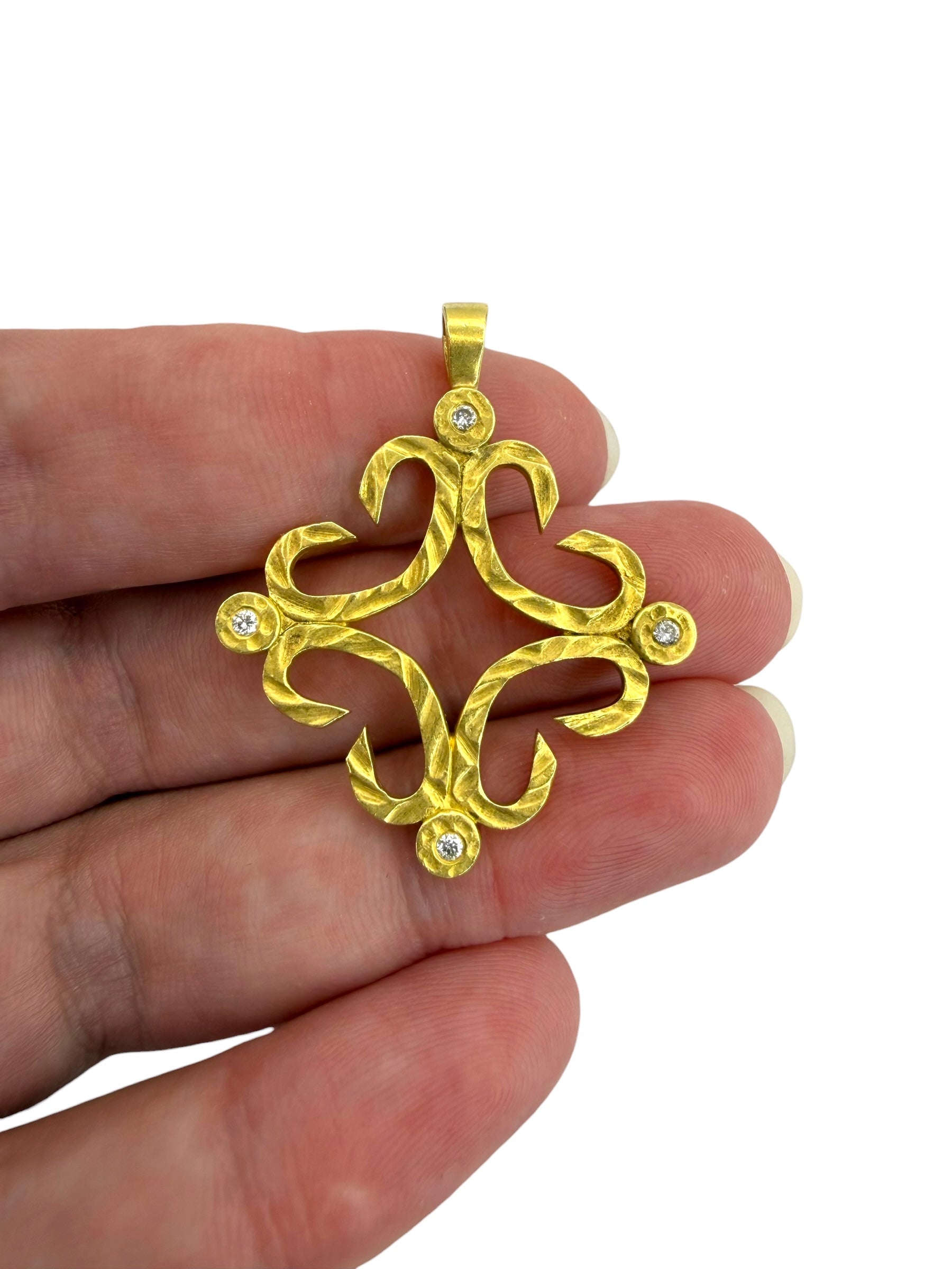 18k Diamond Cross Pendant