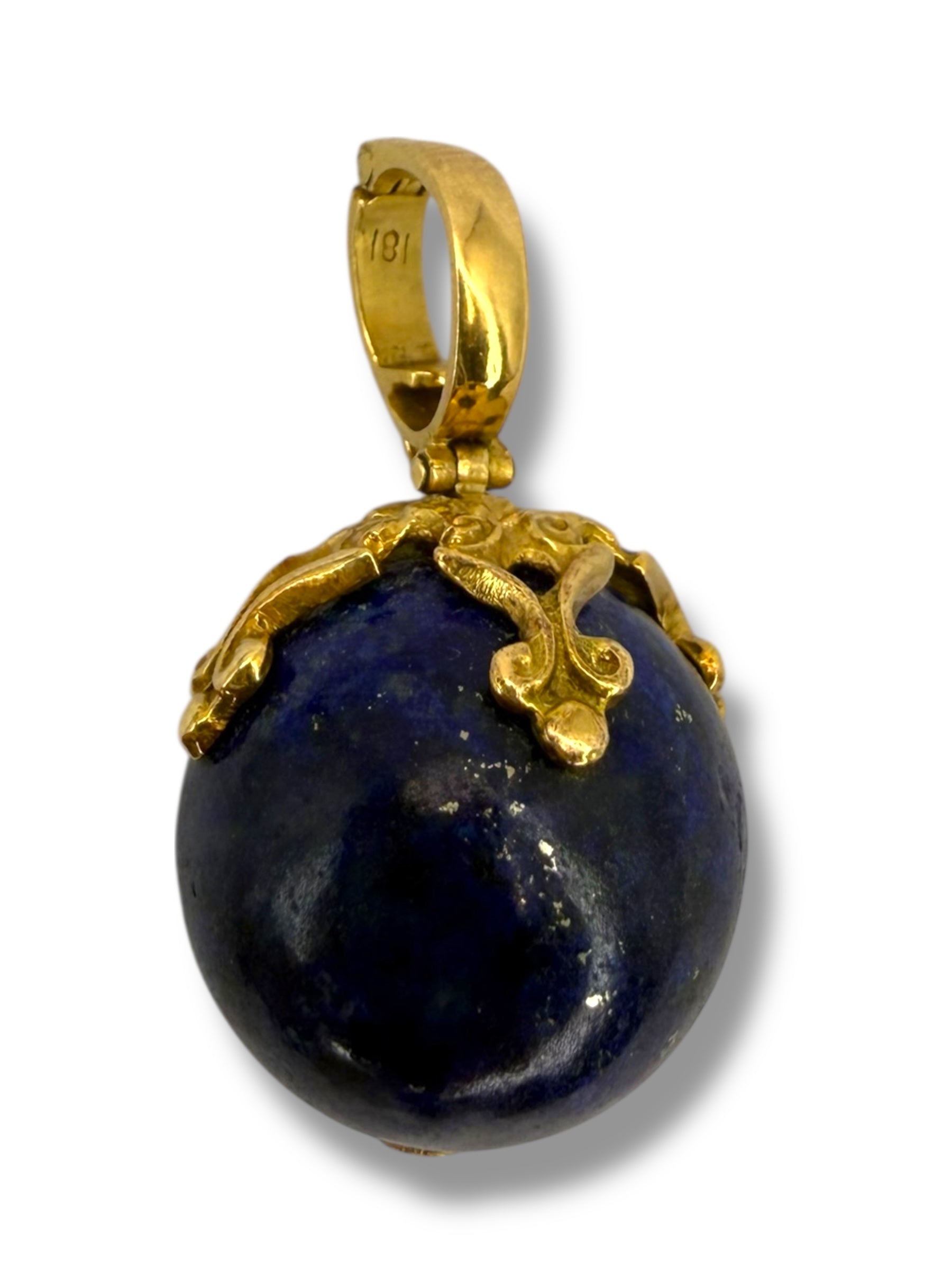 18k Lapis Ball Pendant