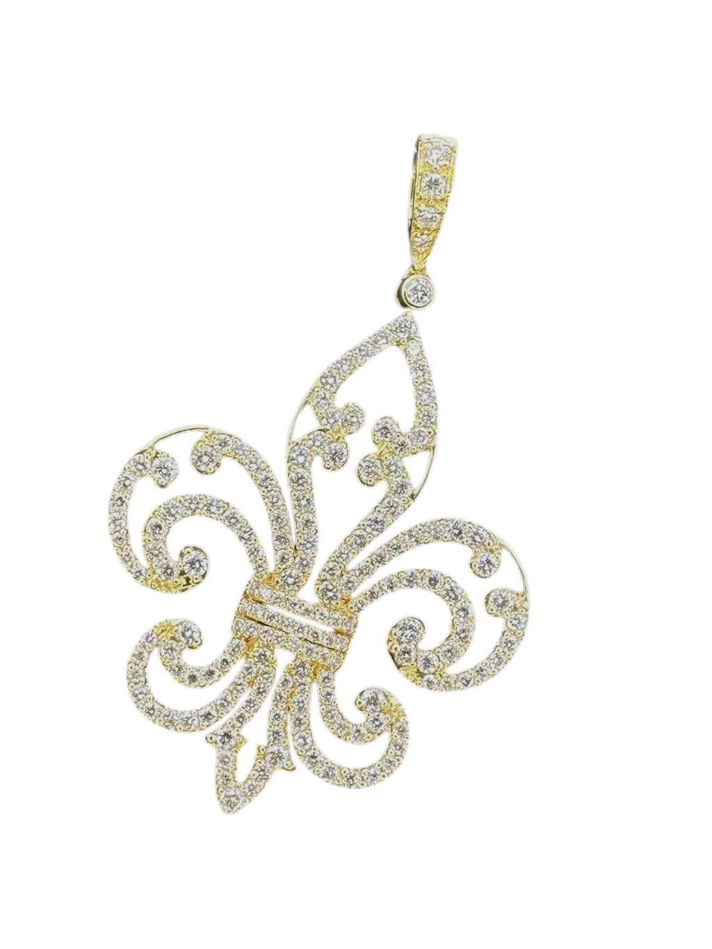 18k Diamond Fleur de Lis Pendant