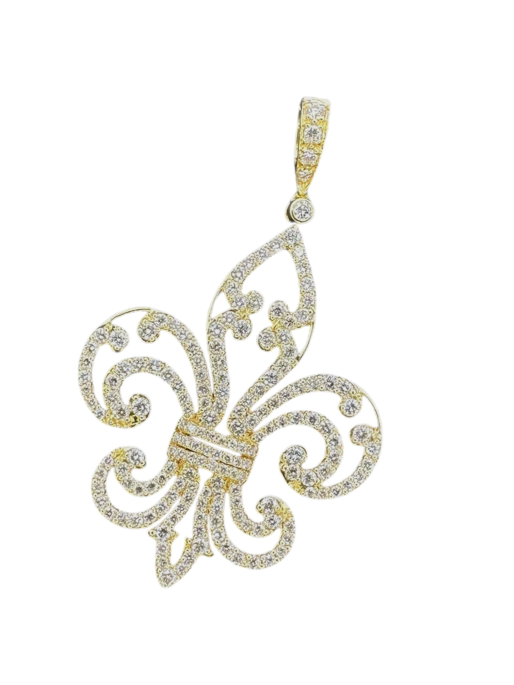 18k Diamond Fleur de Lis Pendant