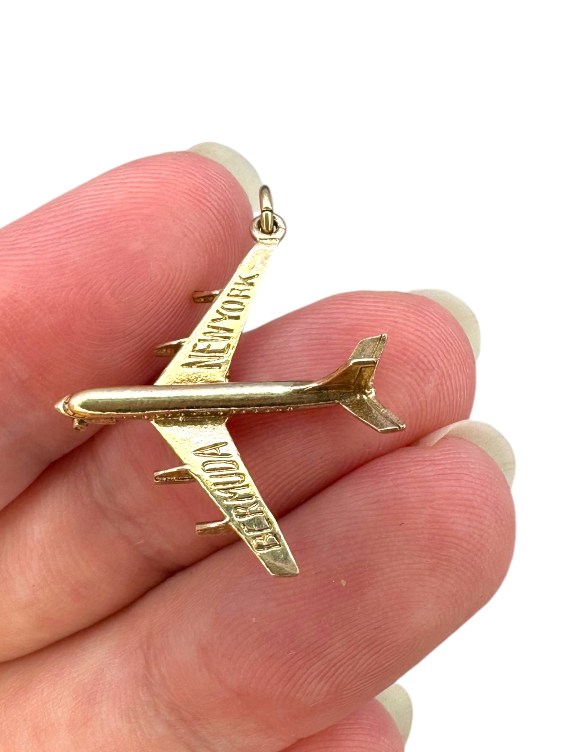 14k Airplane Charm