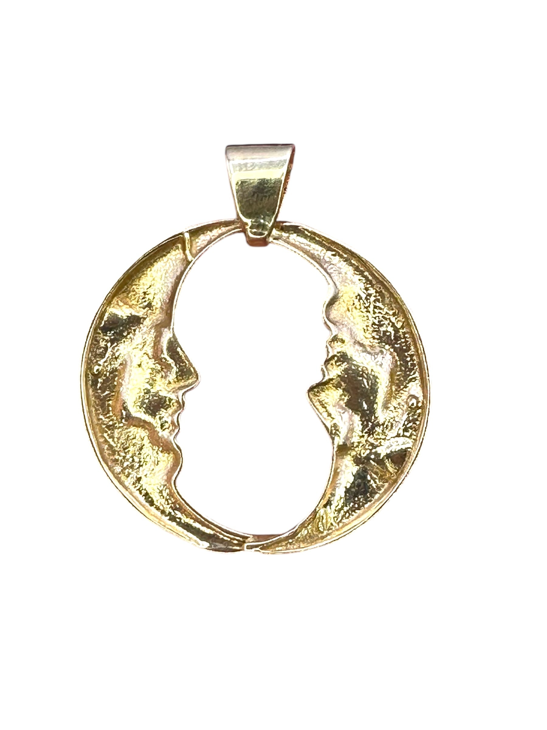 14k Diamond Moon Pendant