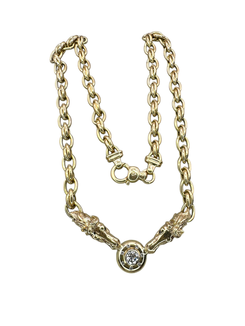 14k Diamond Horsehead Necklace