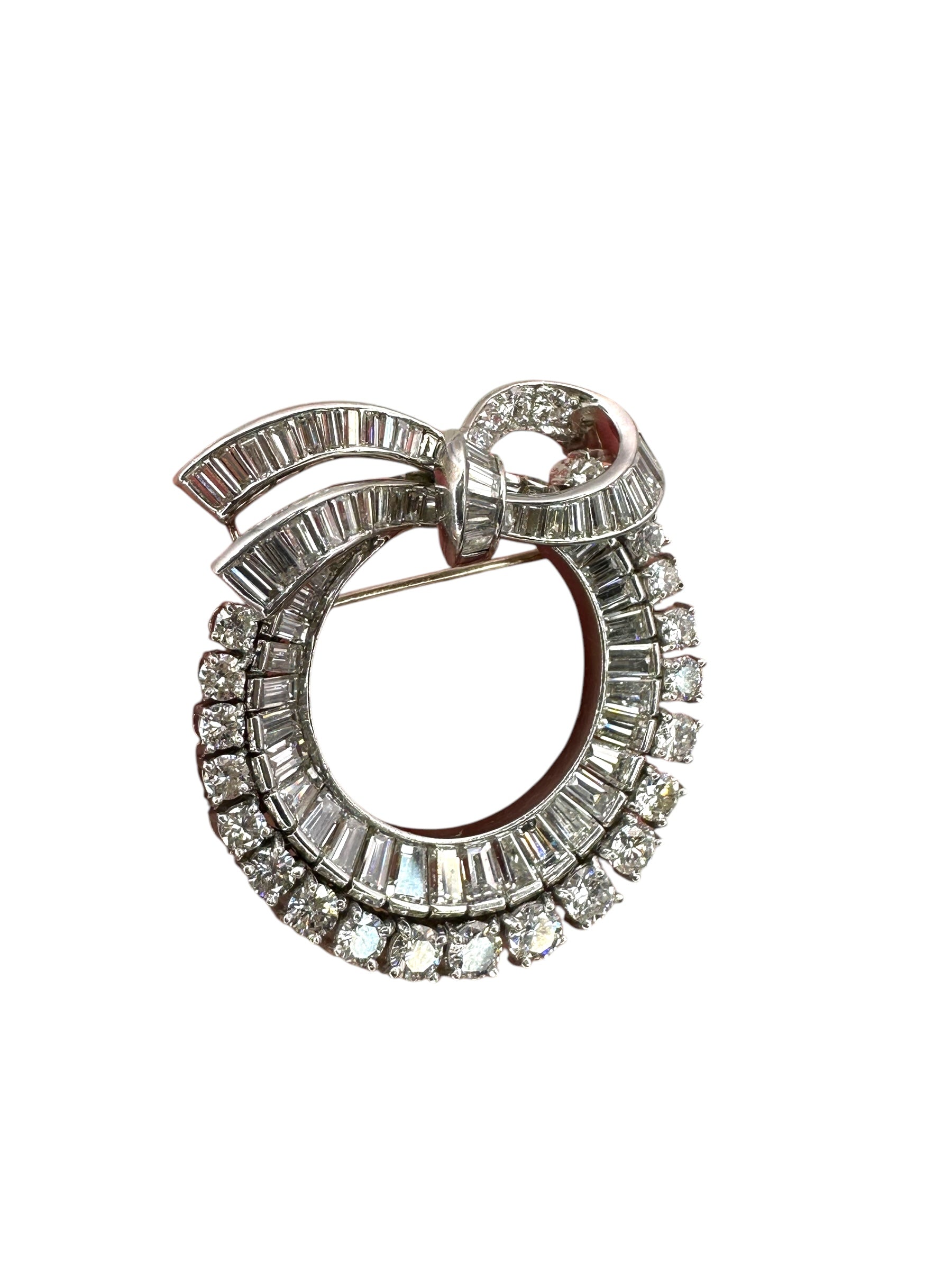 Platinum Diamond Wreath Brooch