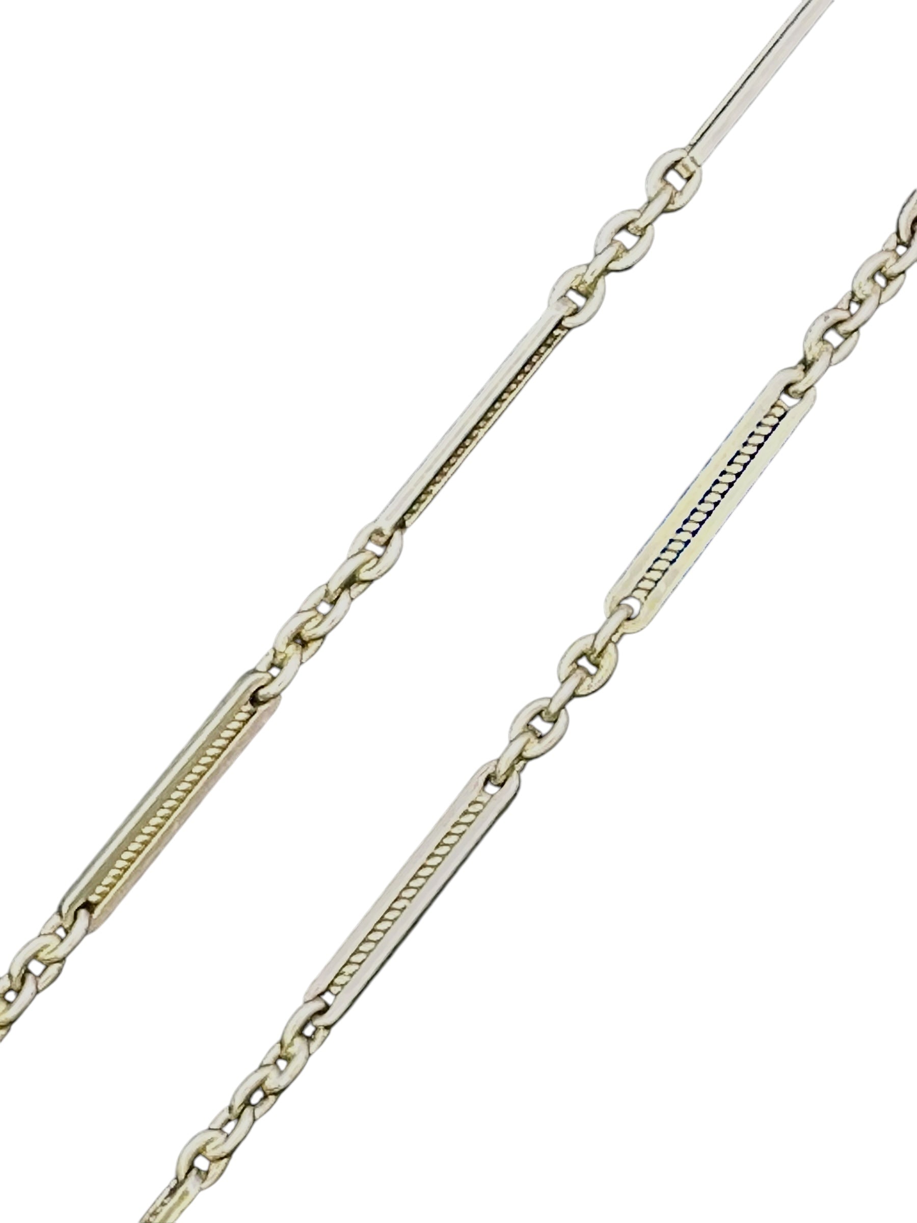 14k White Gold Twist Link Watch Chain