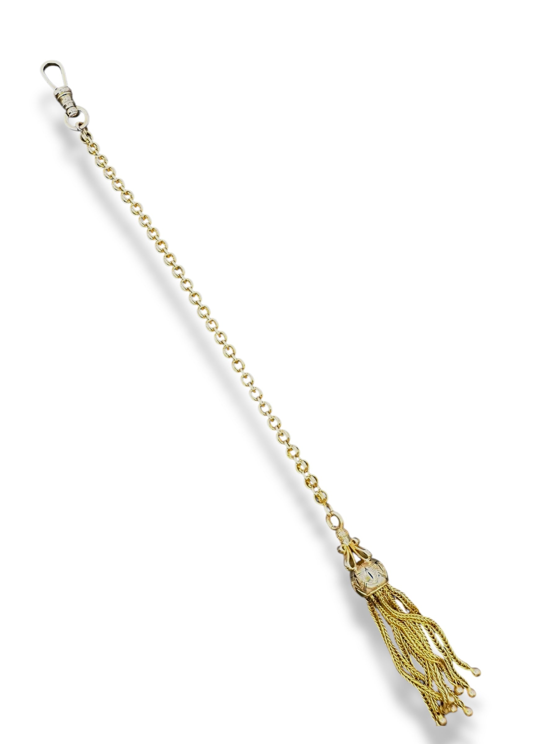14k Yellow Gold Tassel Fob Chain