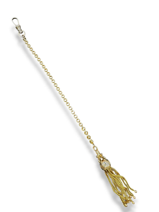 14k Yellow Gold Tassel Fob Chain