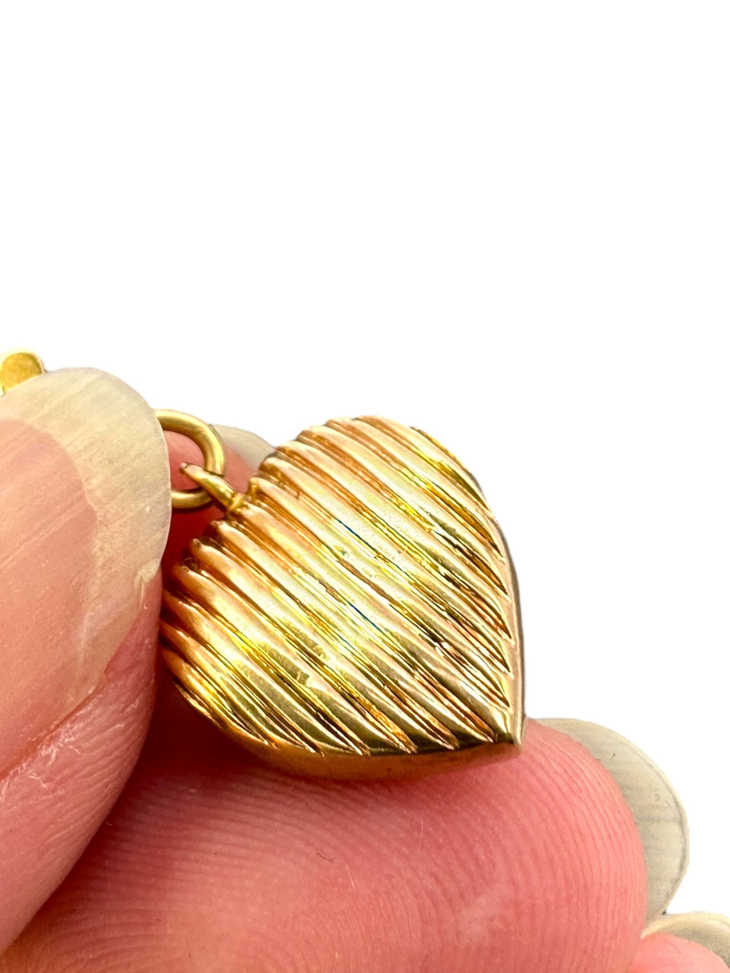 14k Rosy Victorian Heart Orb Watch Fob