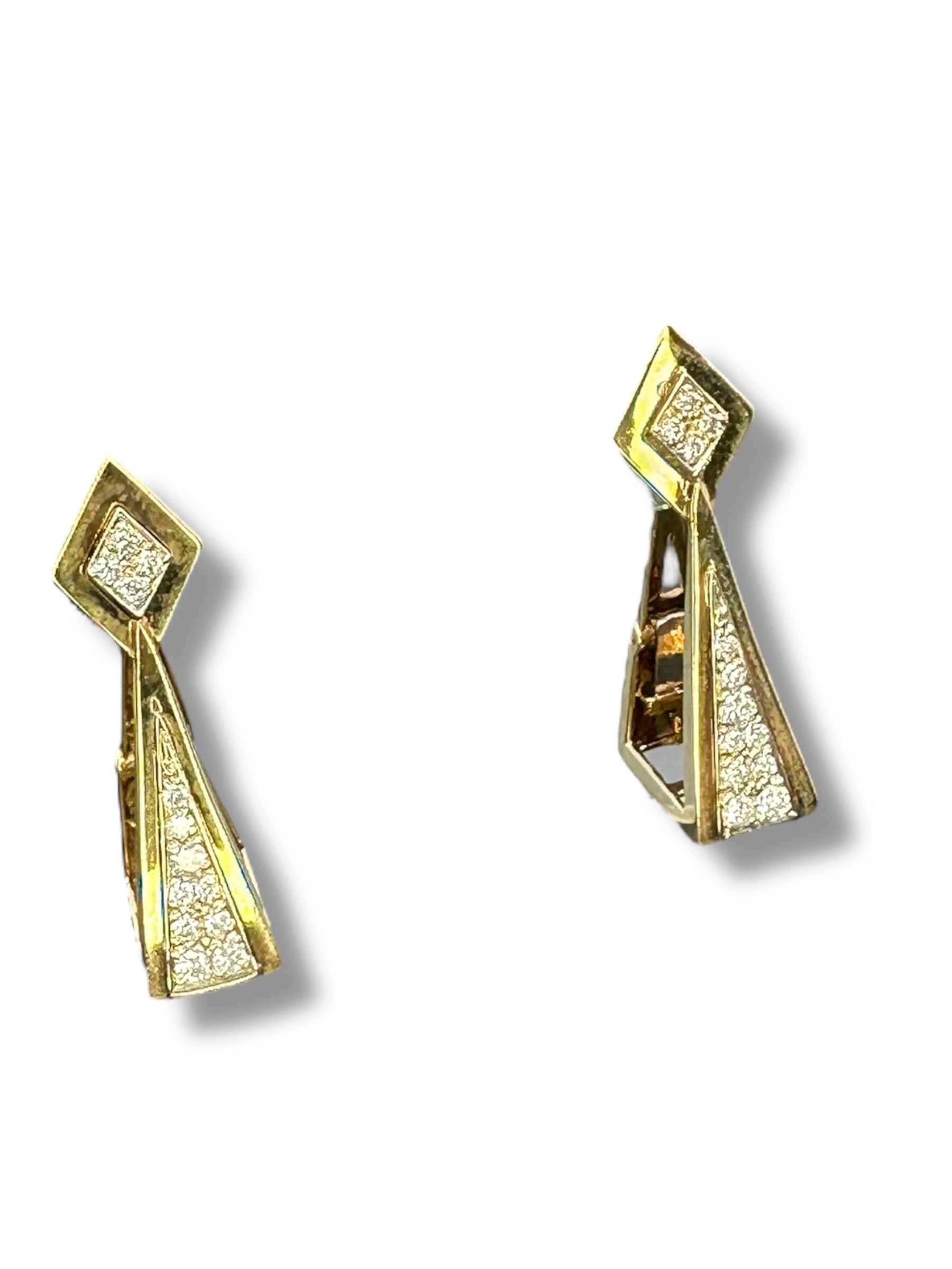 14k Diamond Drop/ Hoop Earrings
