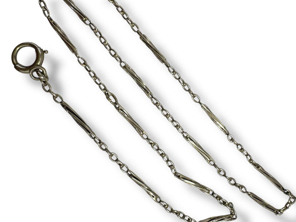 14k White Gold Twist Link Watch Chain