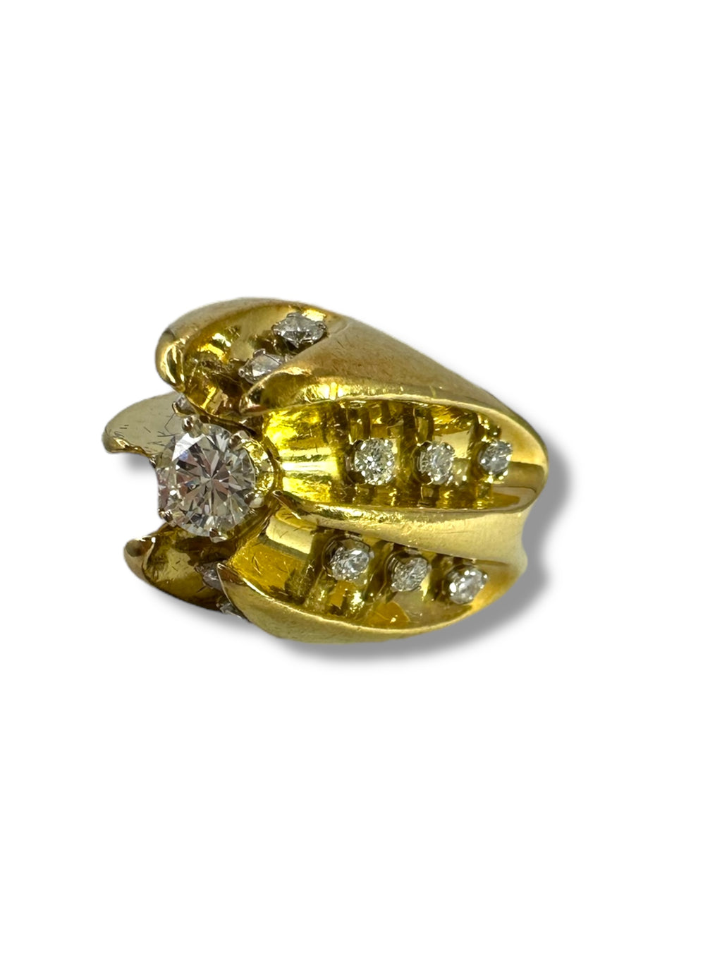 18k 1973 London Diamond Torpedo Ring