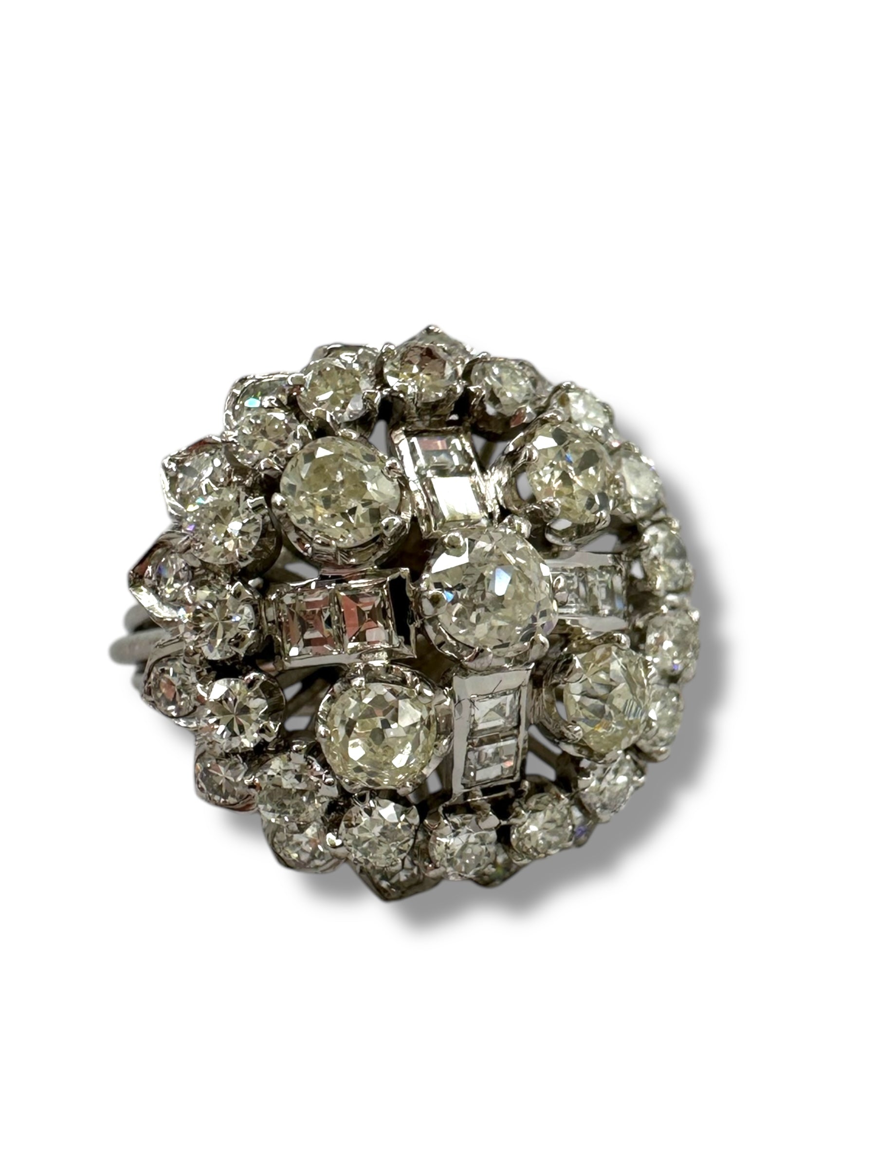 18k Diamond Cross Cluster Ring