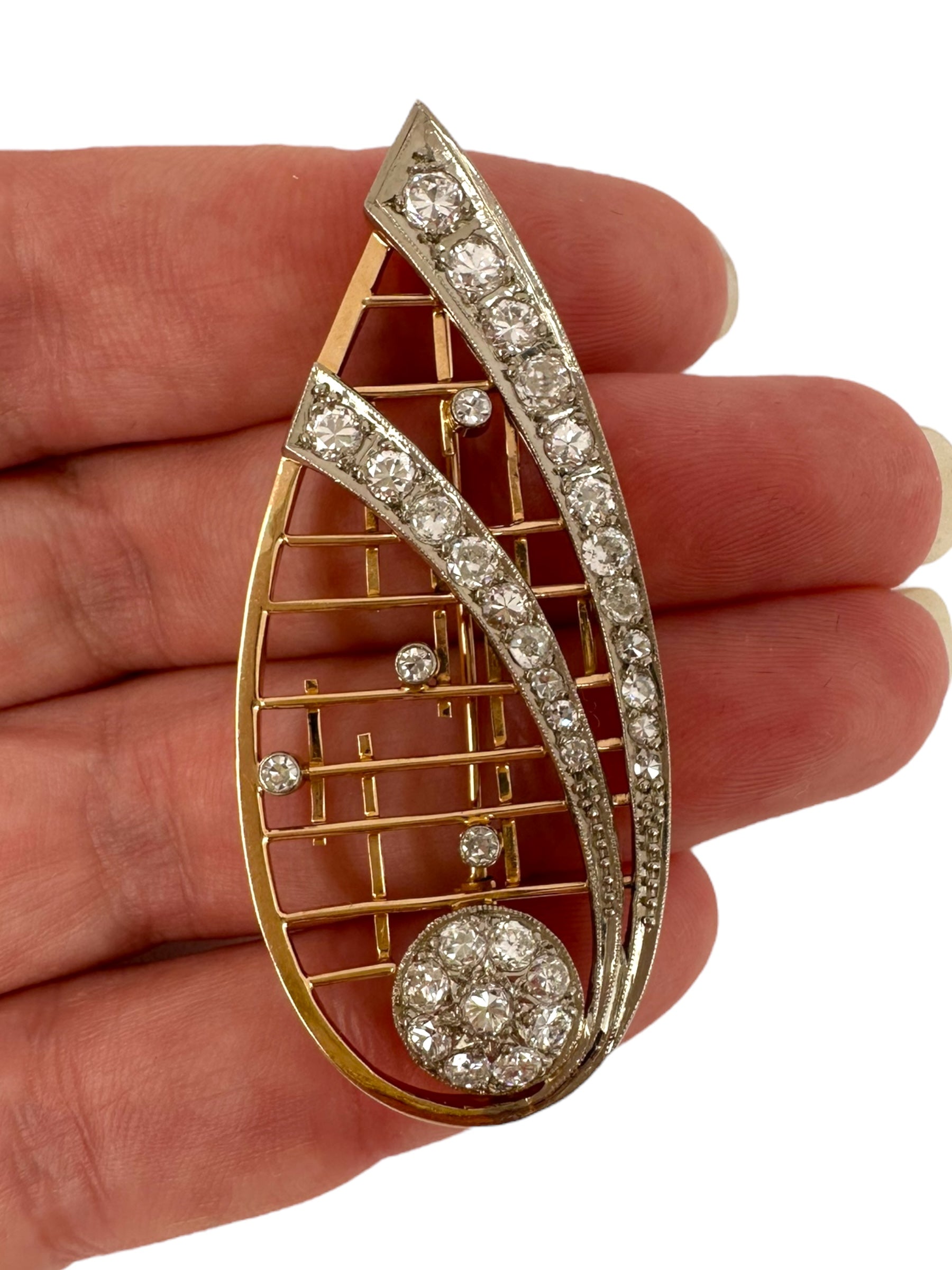 14k USSR Celestial Brooch