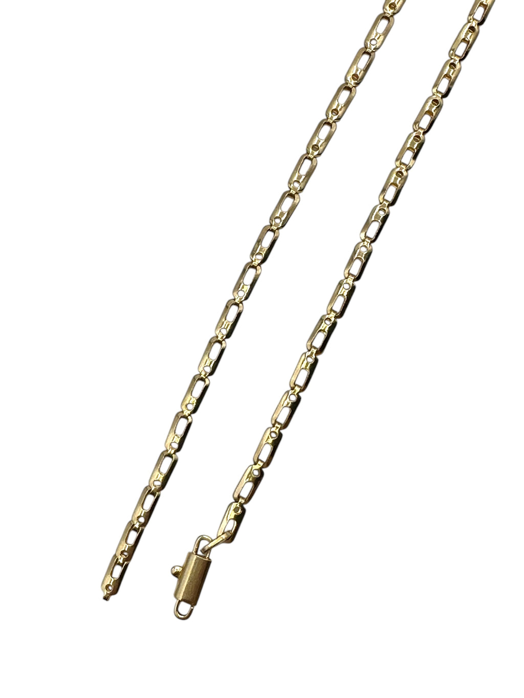 18k Yellow Gold Dot Dash Fancy Link Necklace