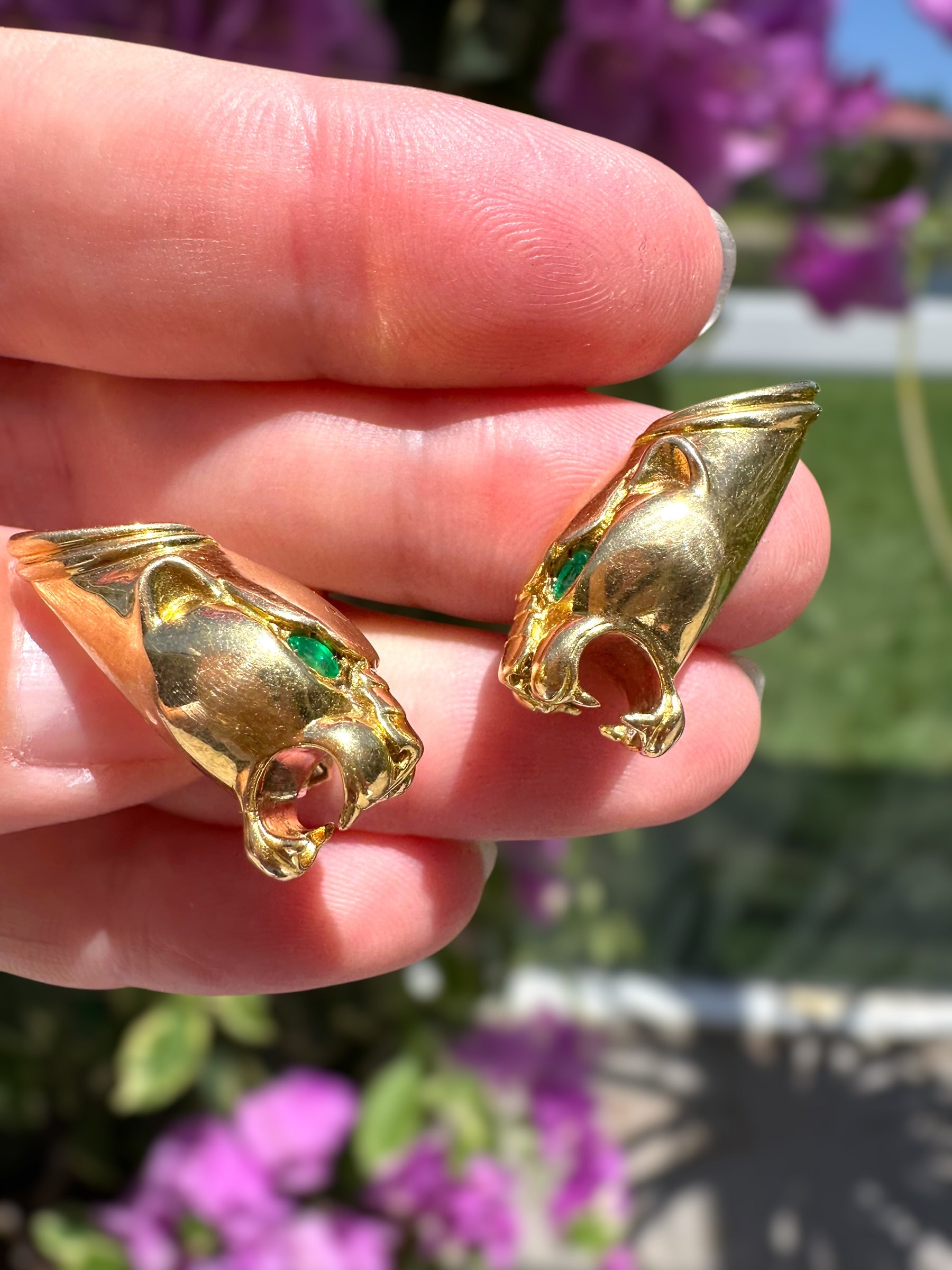 18k Panther Clip Earrings