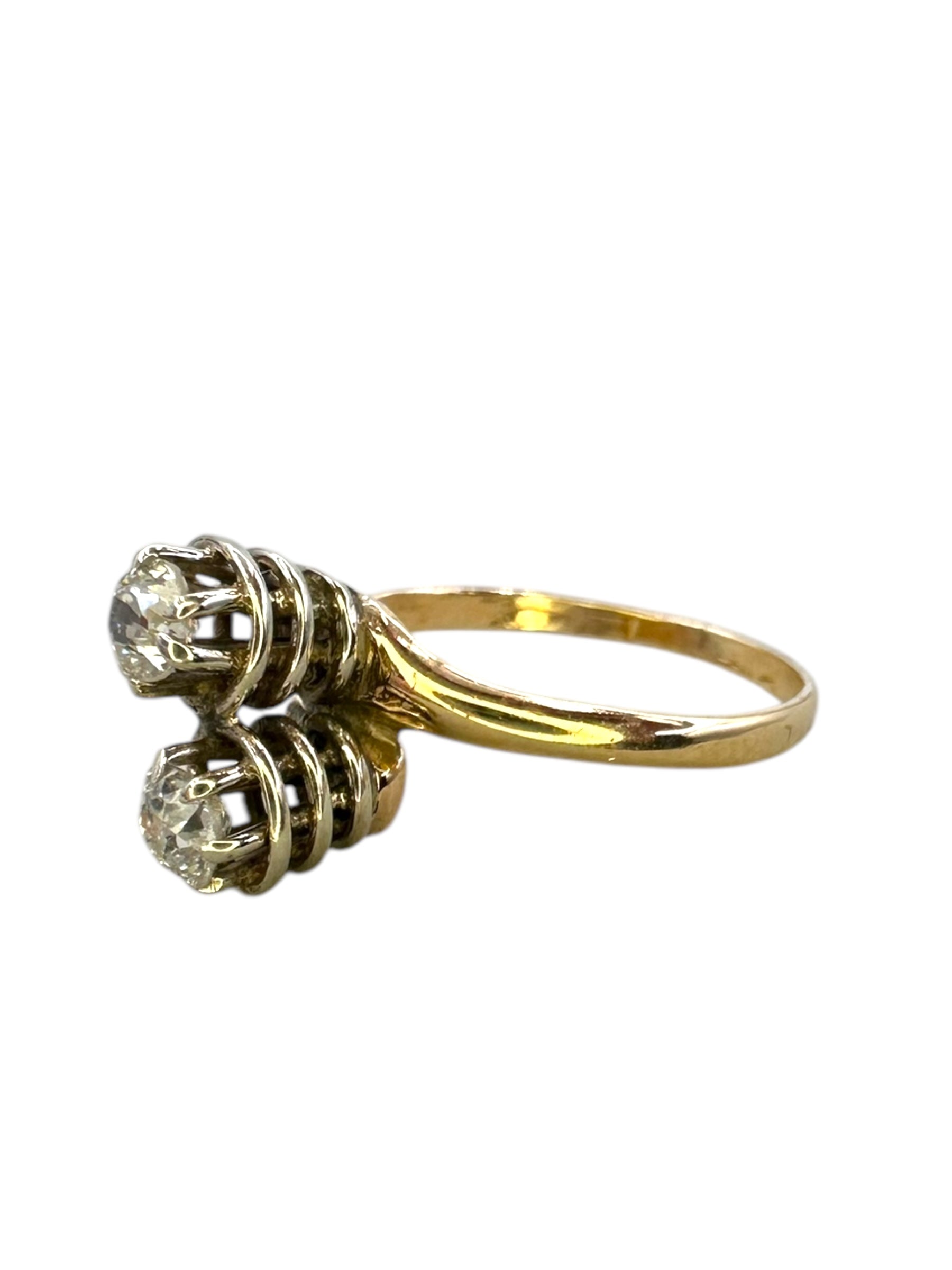 14k Diamond Toi Et Moi Ring