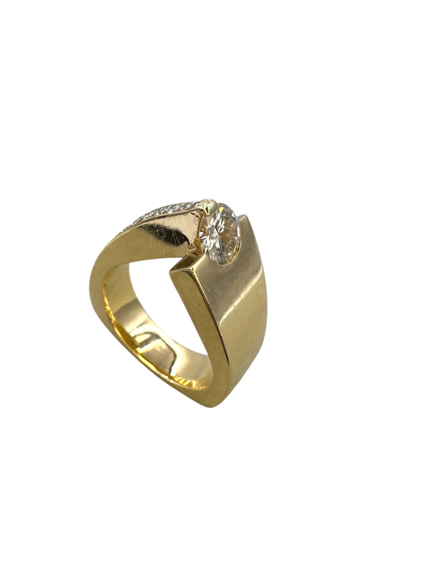 14k Diamond Comet Ring