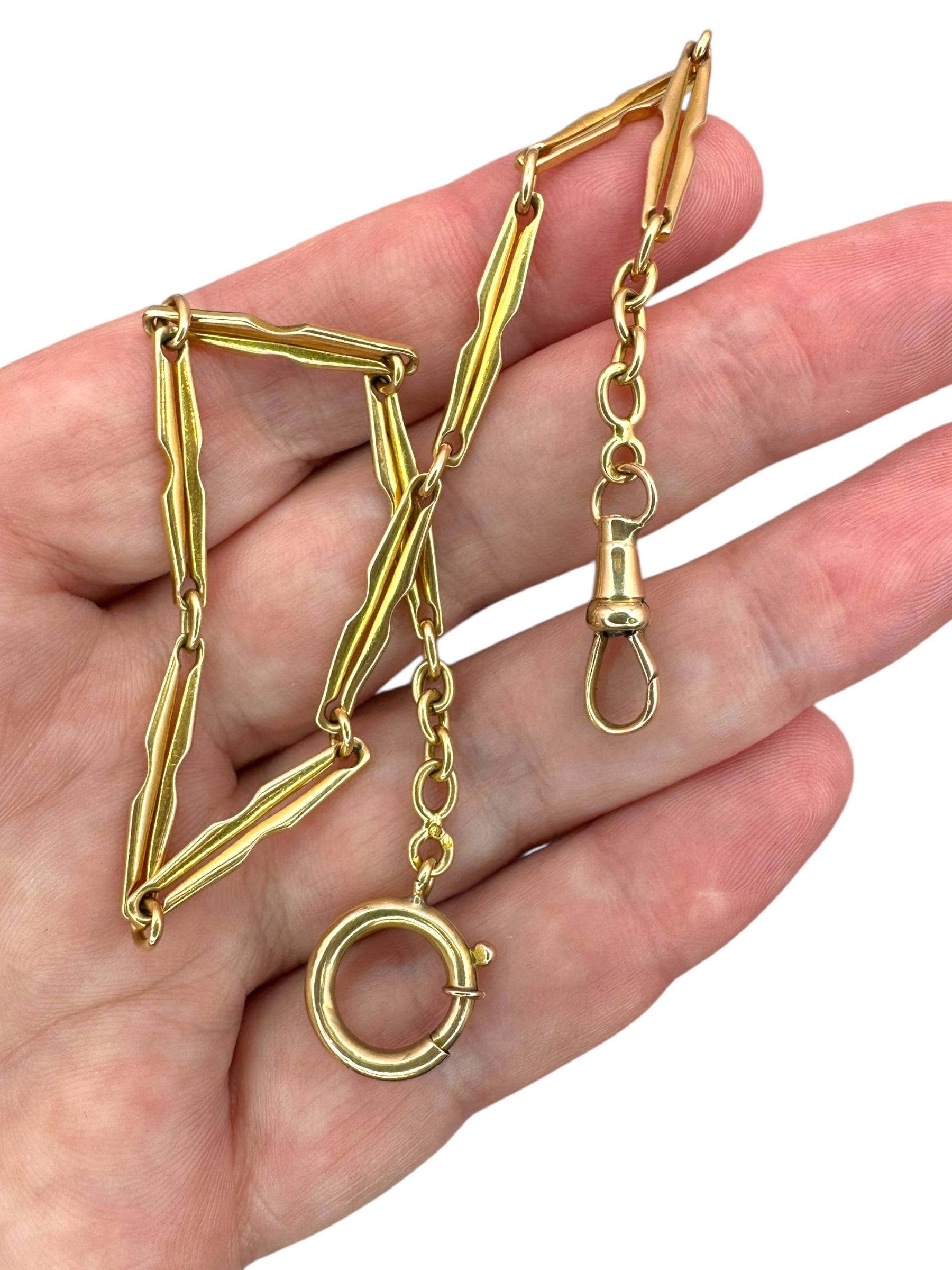 18k Bar Link Watch Chain