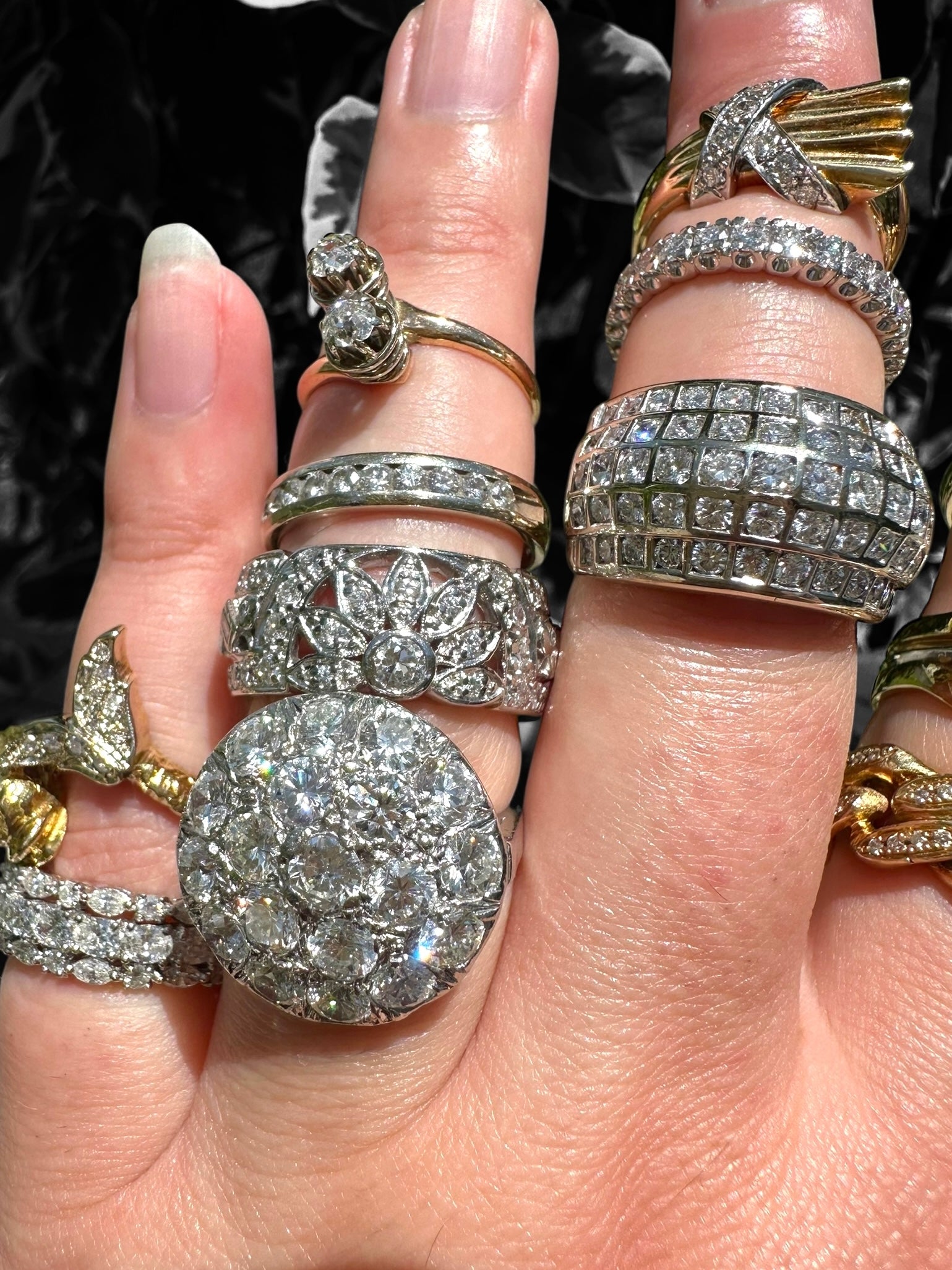 Platinum Diamond Cocktail Ring