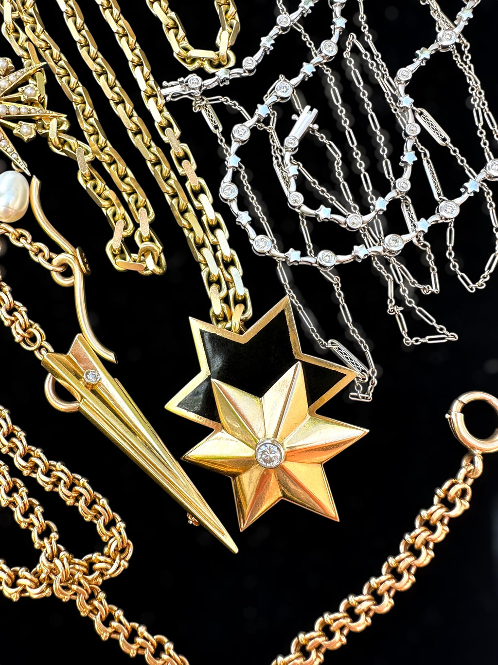 14k Fancy Link Watch Chain