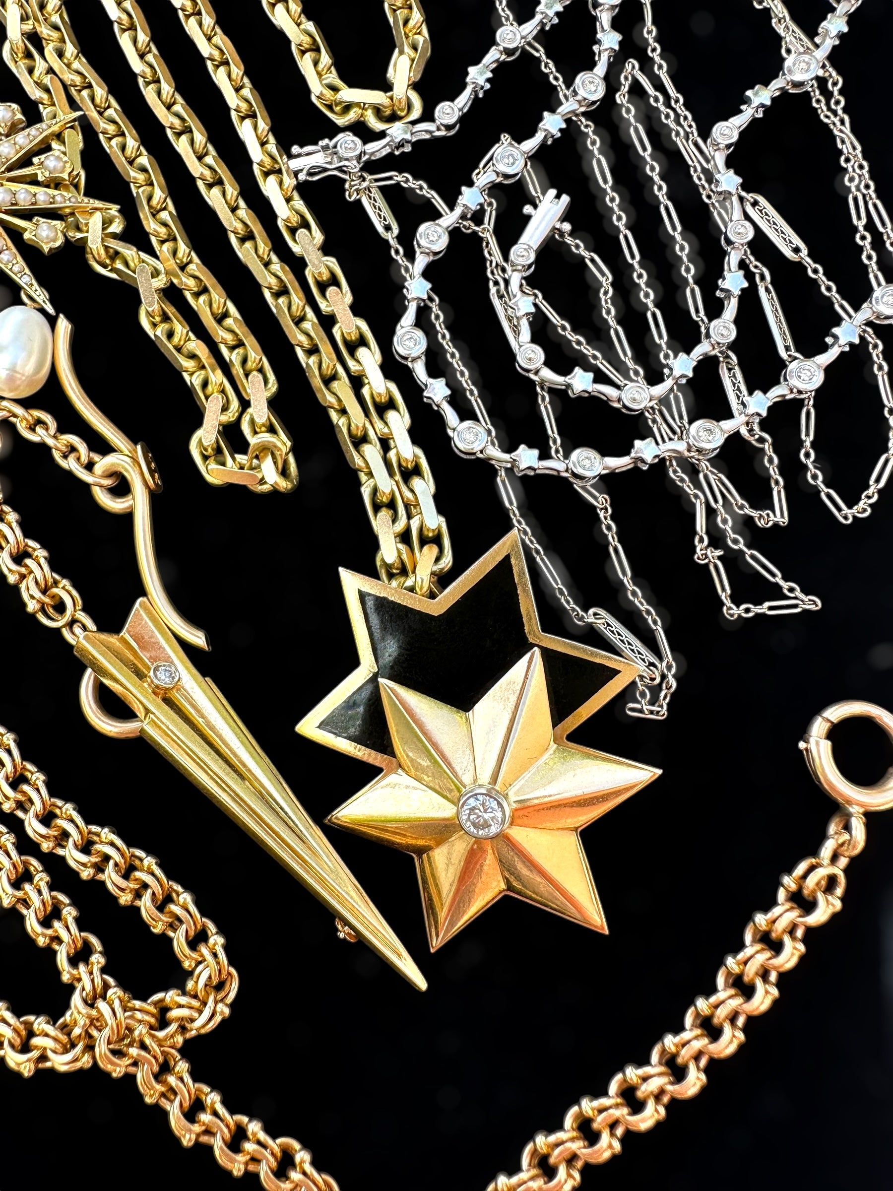 14k Fancy Link Watch Chain