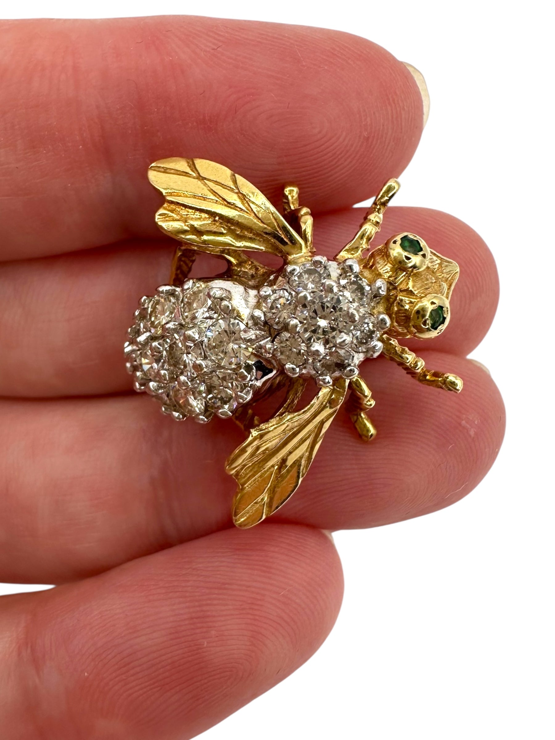 14k Diamond Bee Pin