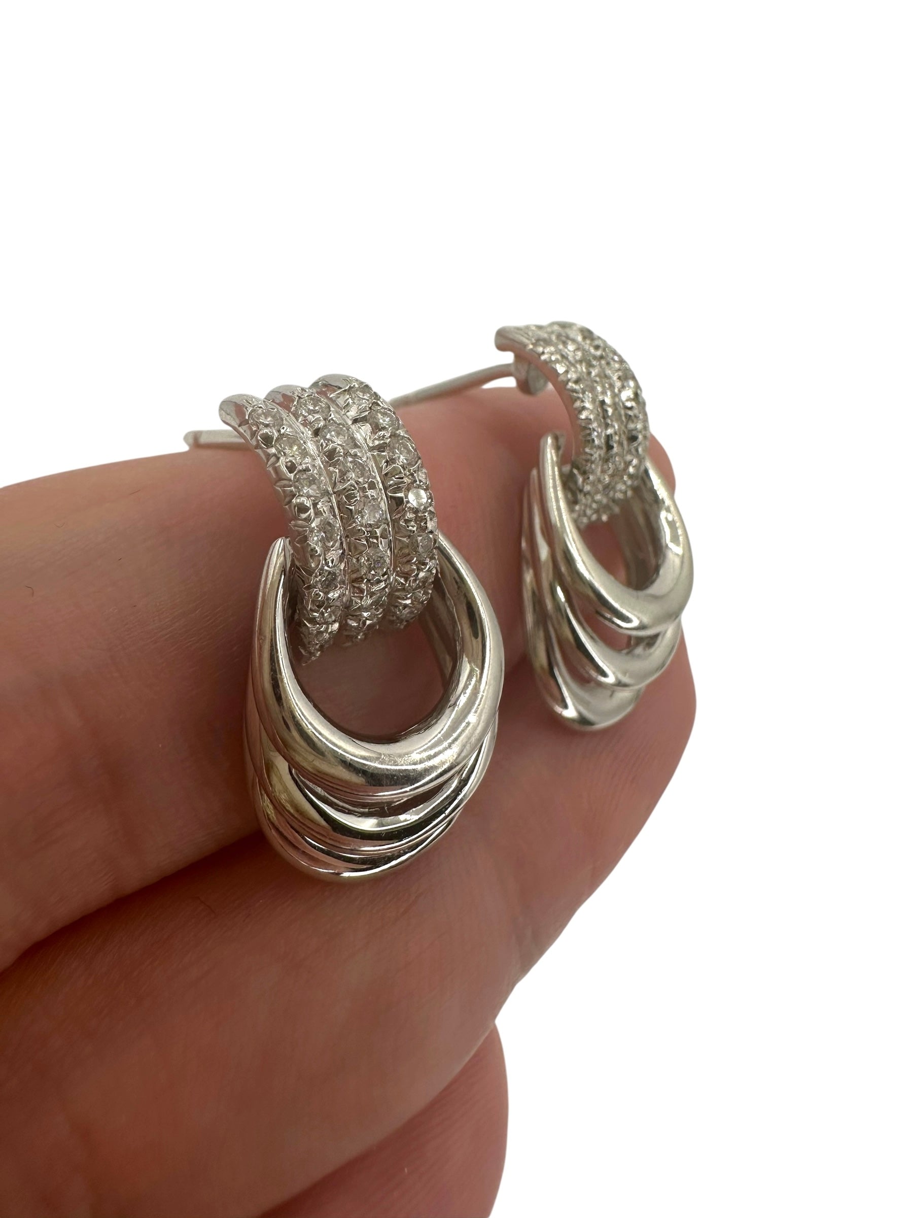14k Diamond Door Knocker Earrings
