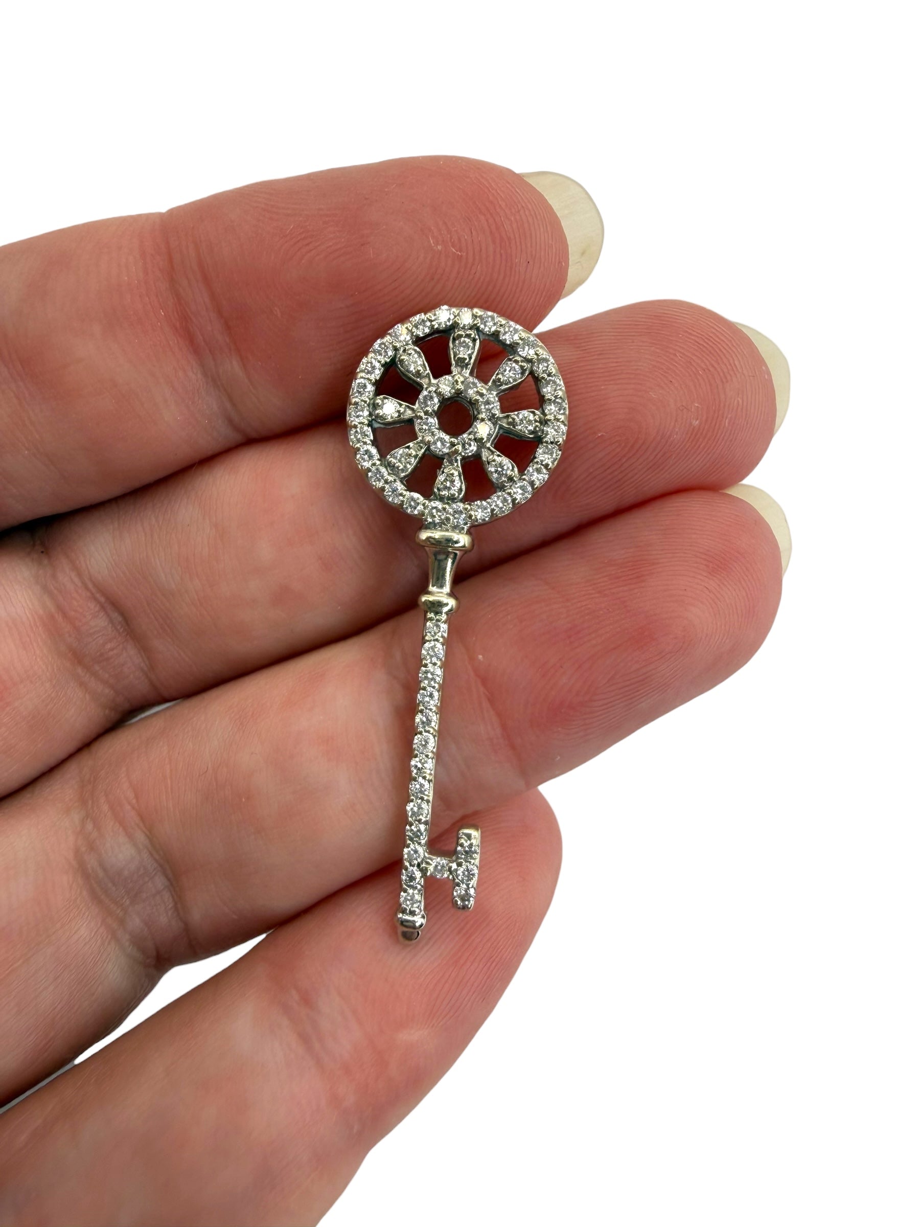 14k Diamond Key Pendant