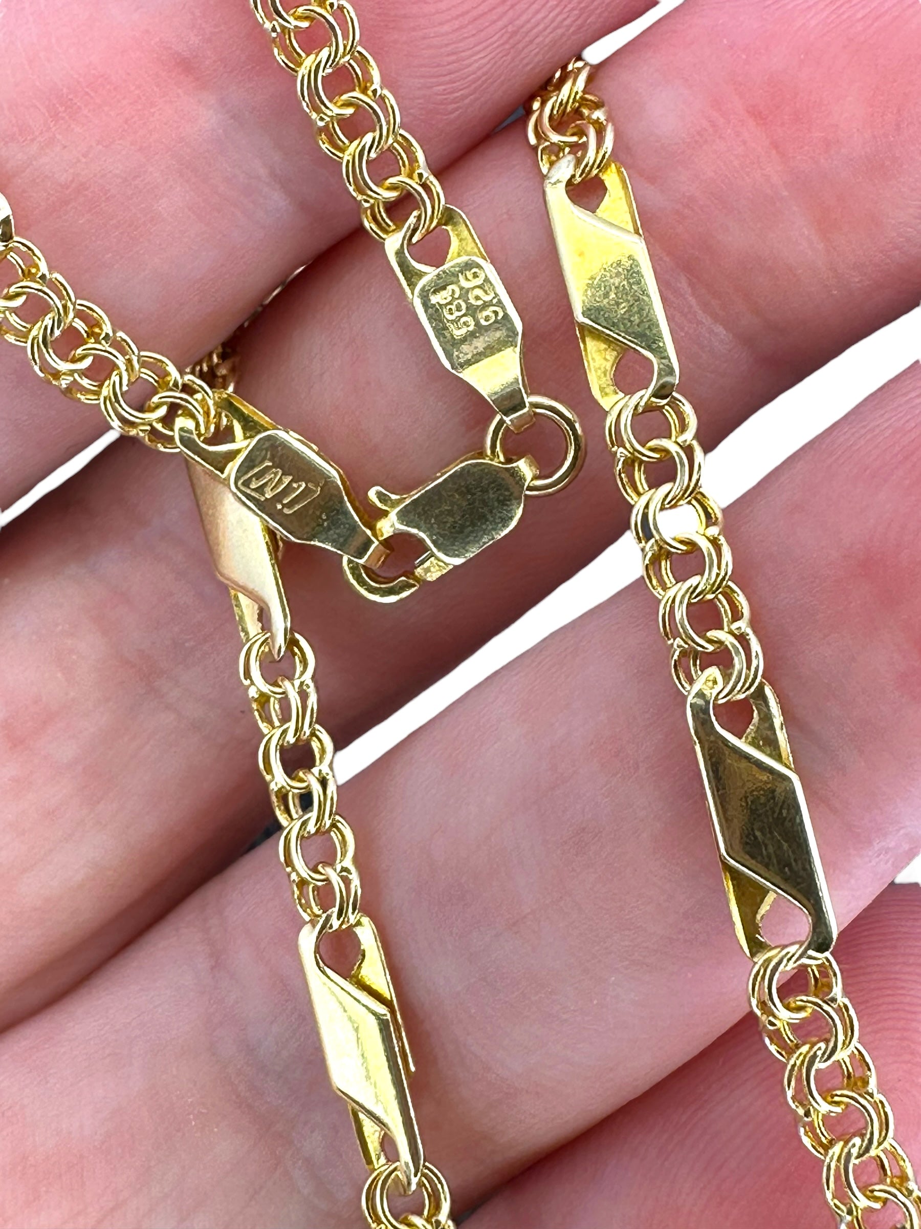 14k Fancy Bar Link Chain Necklace