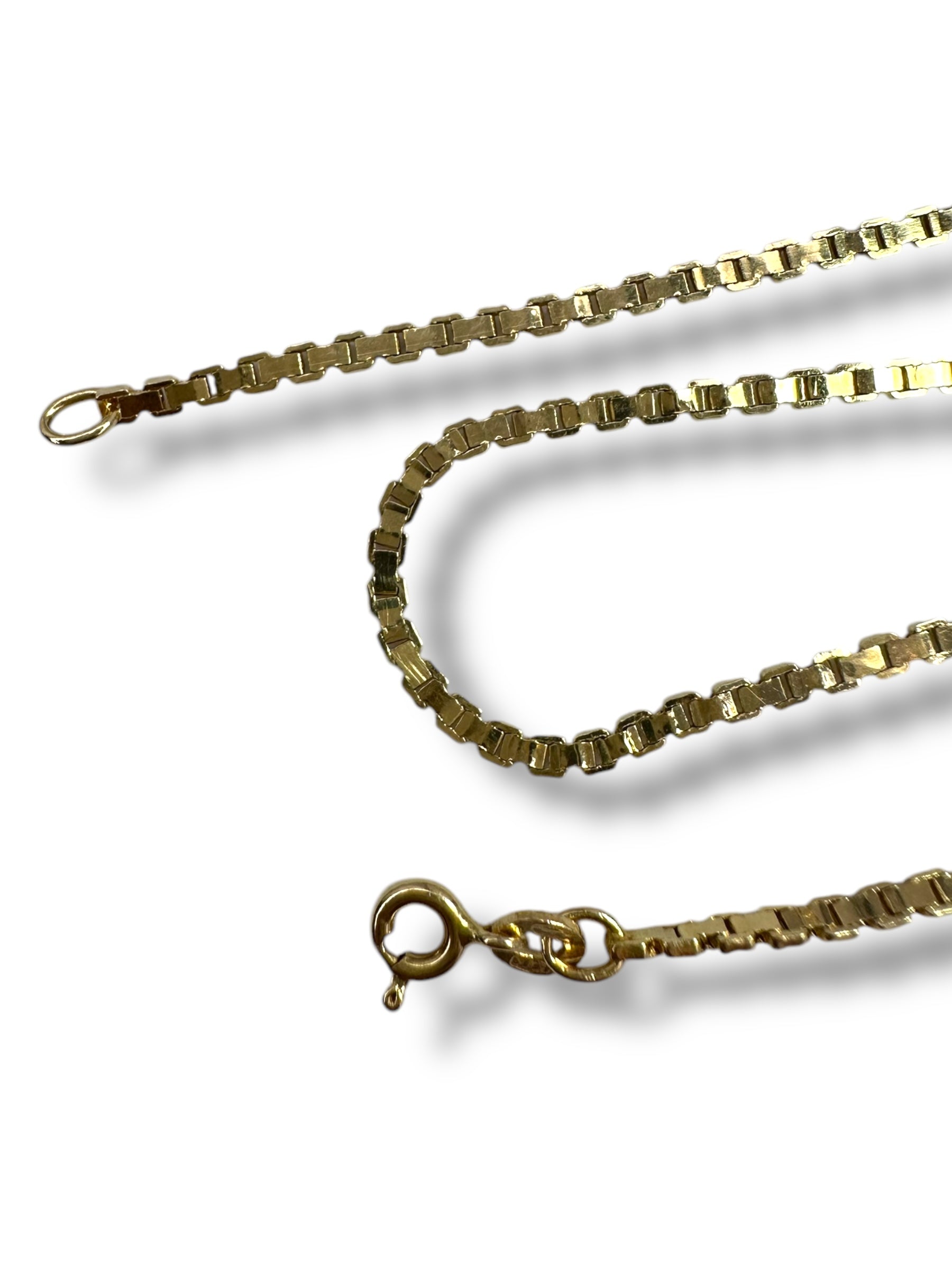 14k Flat Box Link Chain Necklace