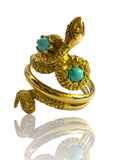 18k Turquoise Snake Ring