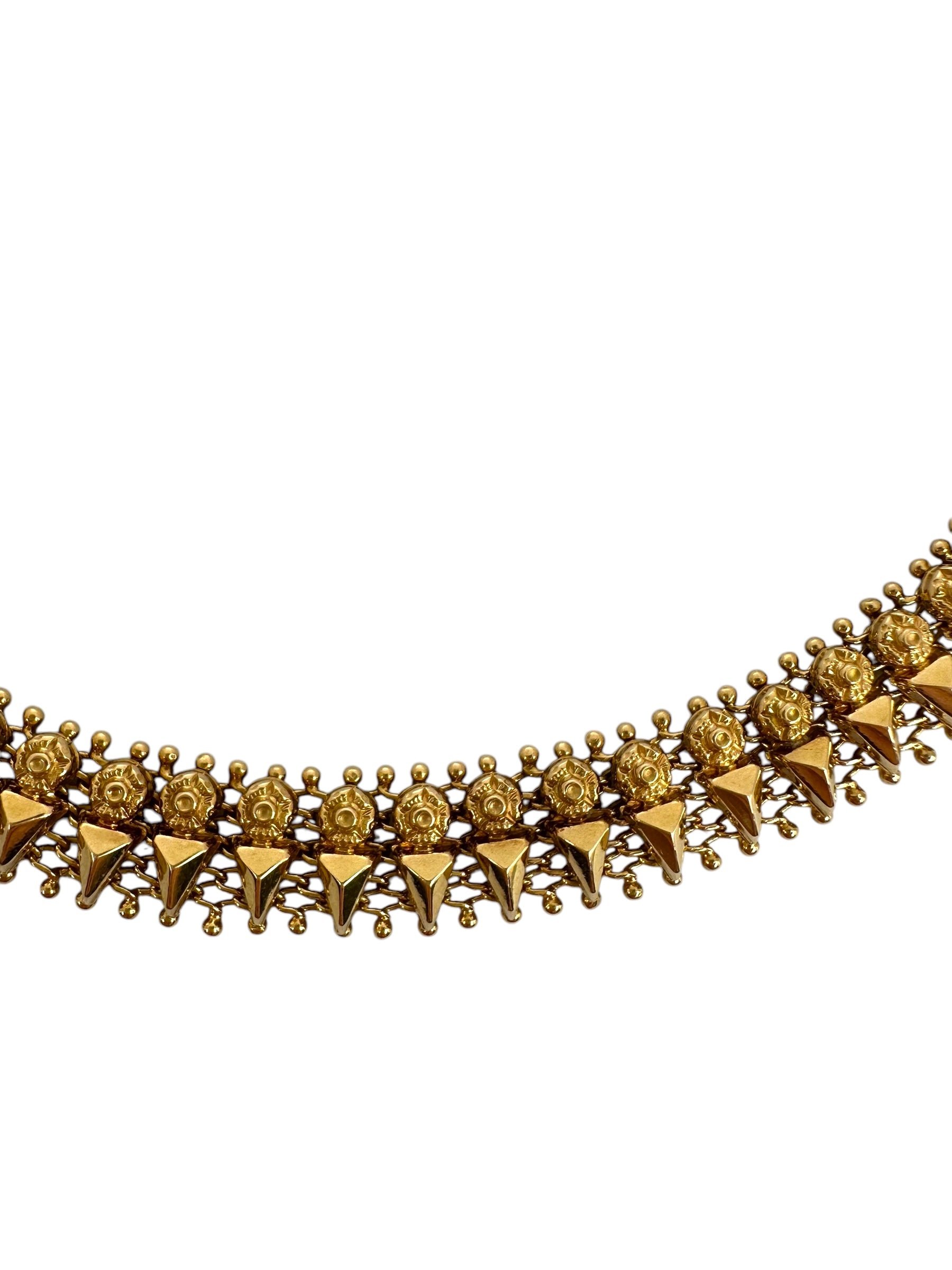 18k Flower Spike Collar Necklace
