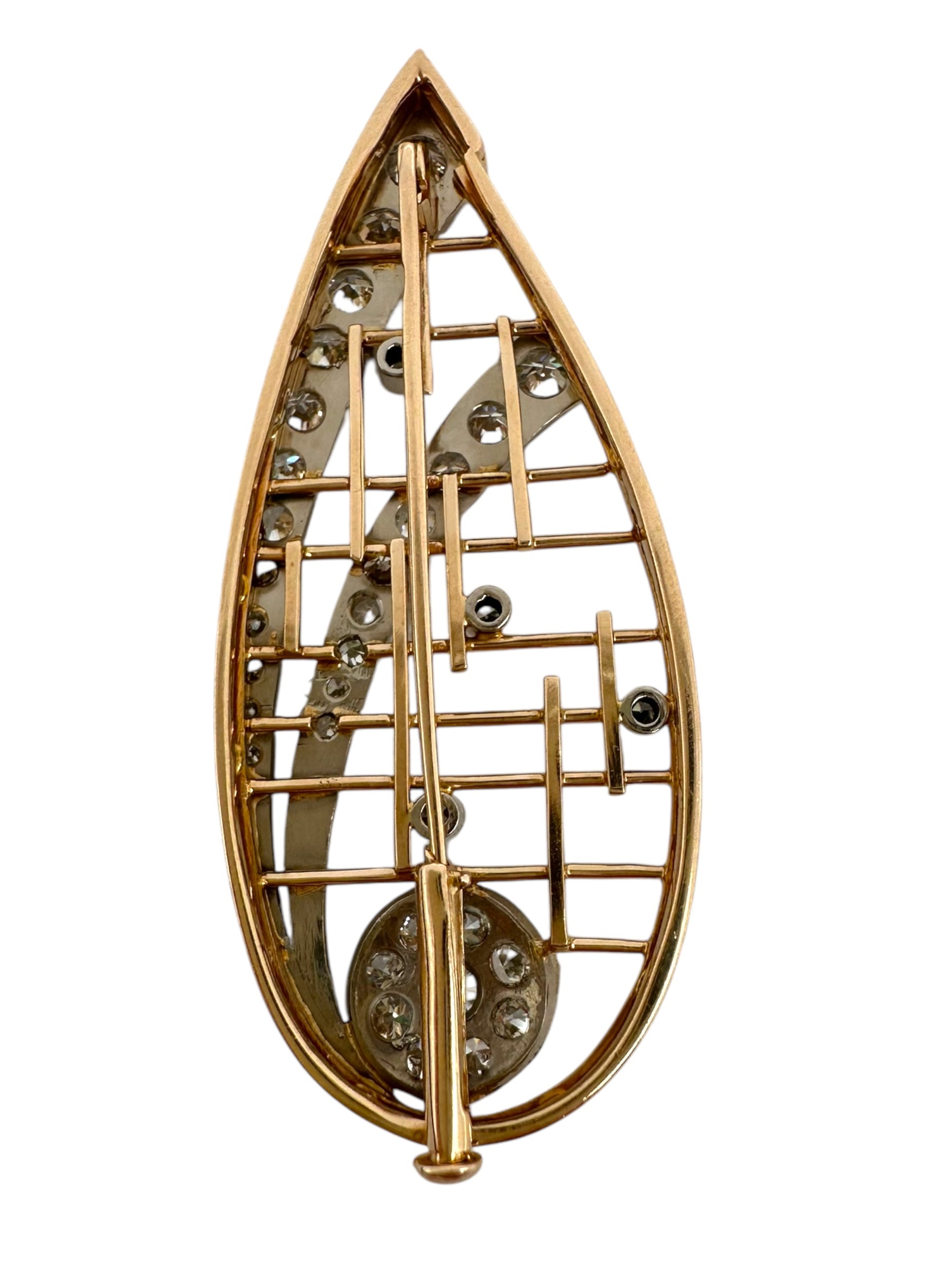 14k USSR Celestial Brooch