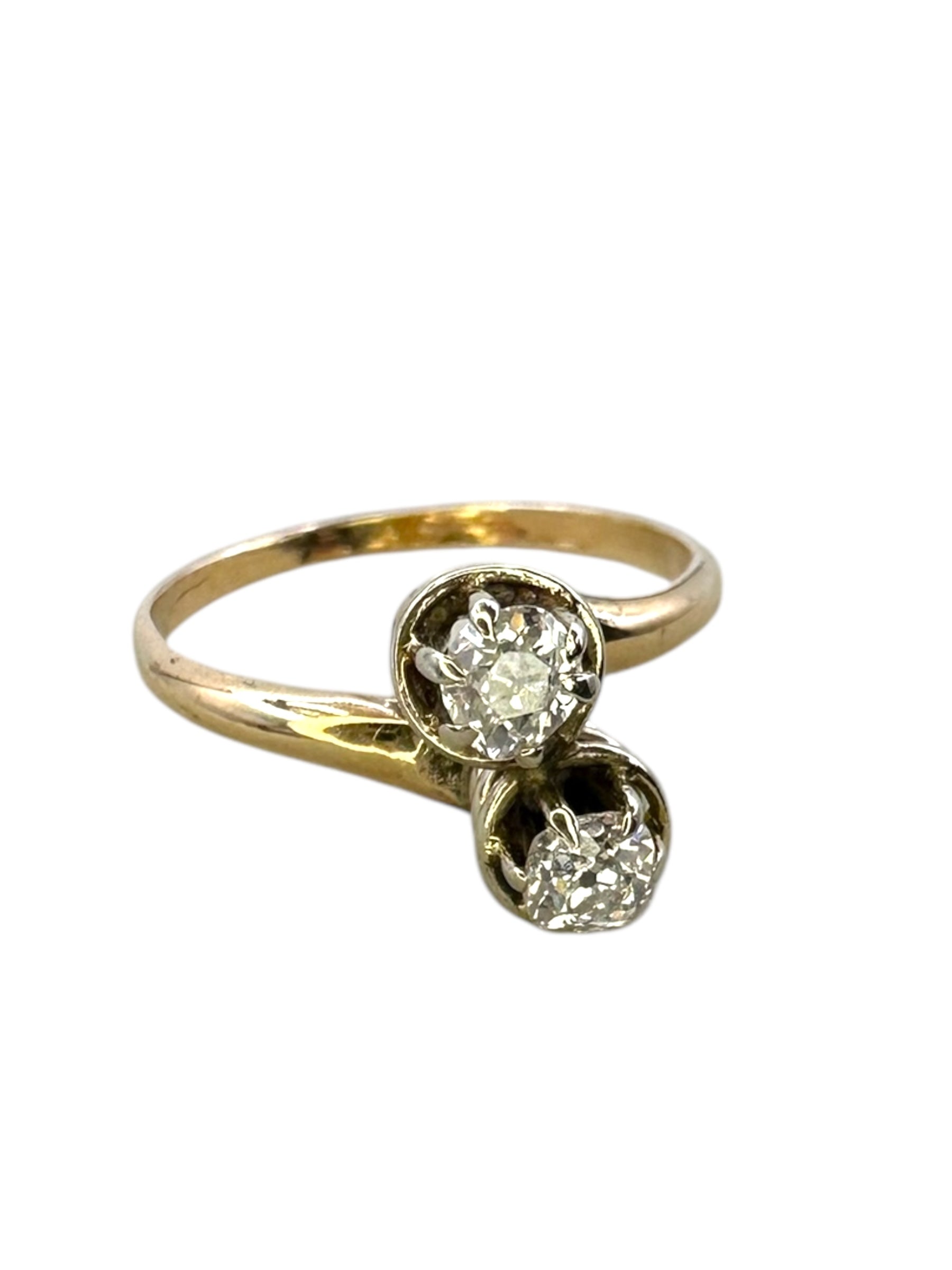 14k Diamond Toi Et Moi Ring