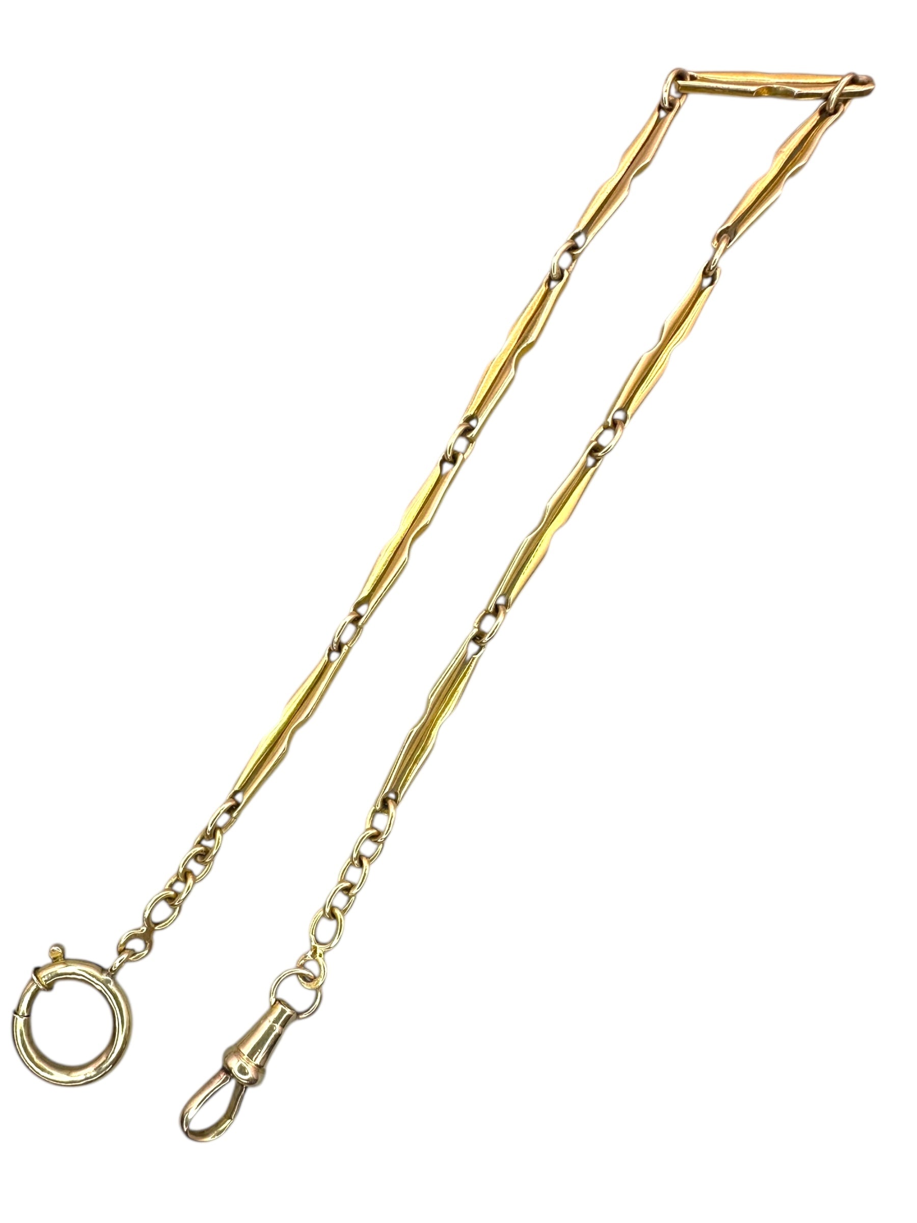 18k Bar Link Watch Chain
