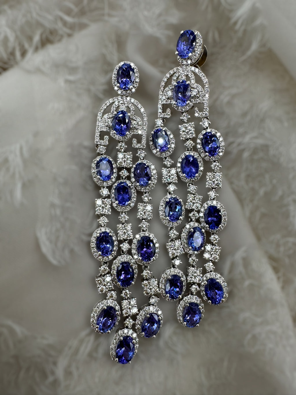 18k Tanzanite Diamond Chandelier Earrings