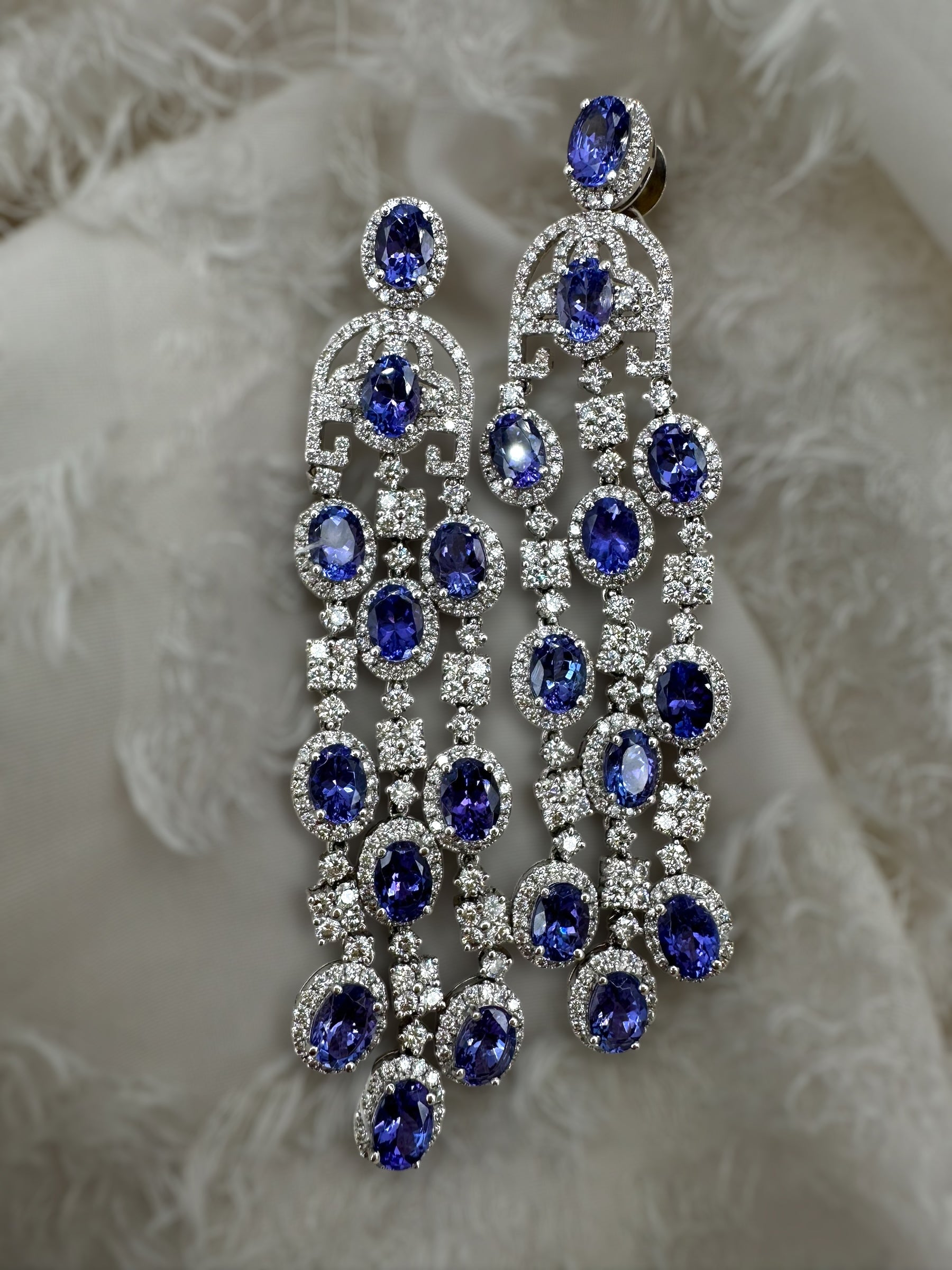 18k Tanzanite Diamond Chandelier Earrings