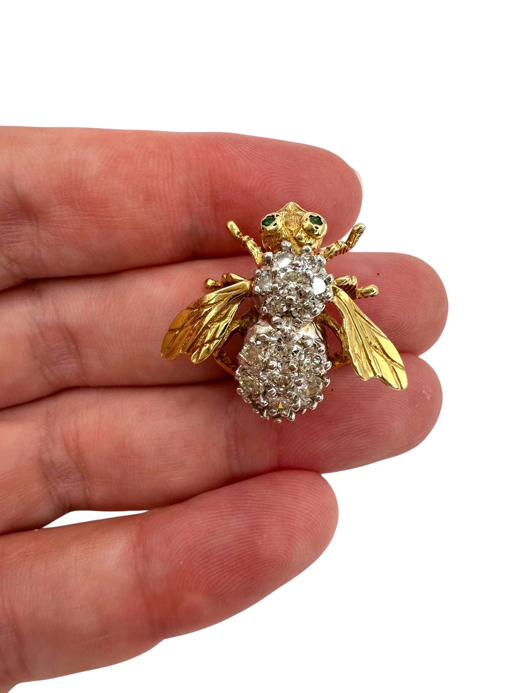 14k Diamond Bee Pin